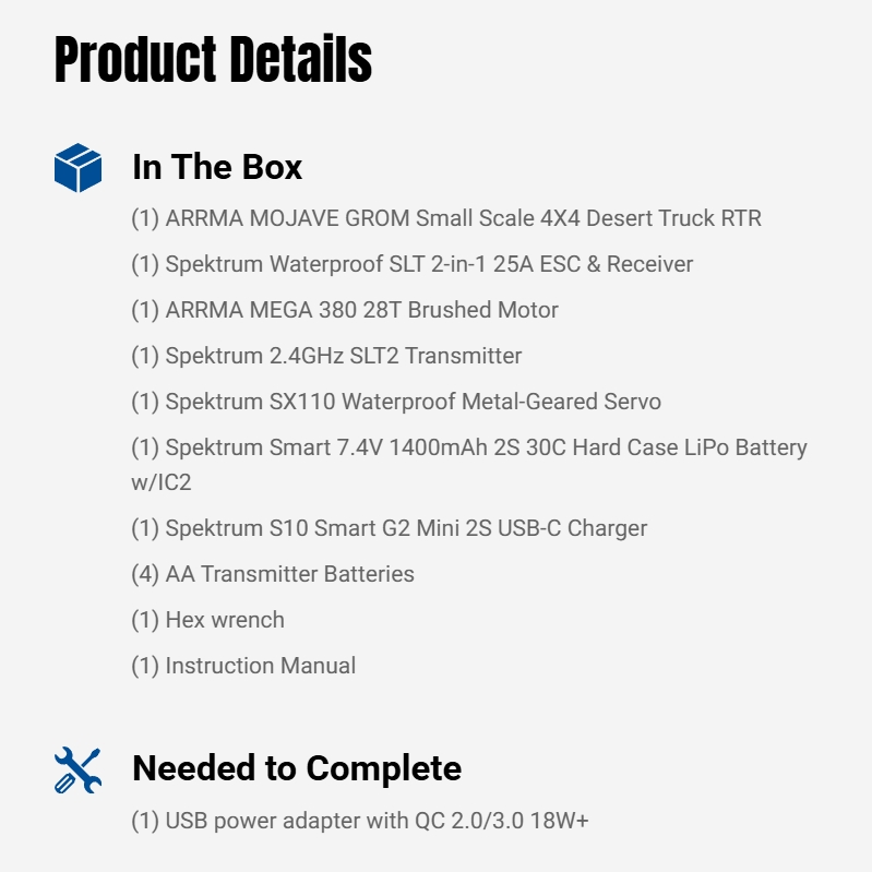 ARRMA 1/16 MOJAVE GROM 4X4 RTR Brushed Desert Truck (Battery & Charger Included), Red/Black