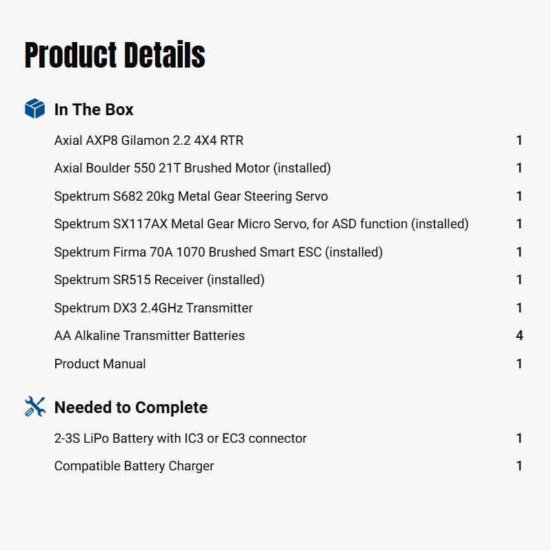 Axial 1:8 AXP8 Gilamon 2.2 4X4 RTR Brushed Trail Buggy, Green