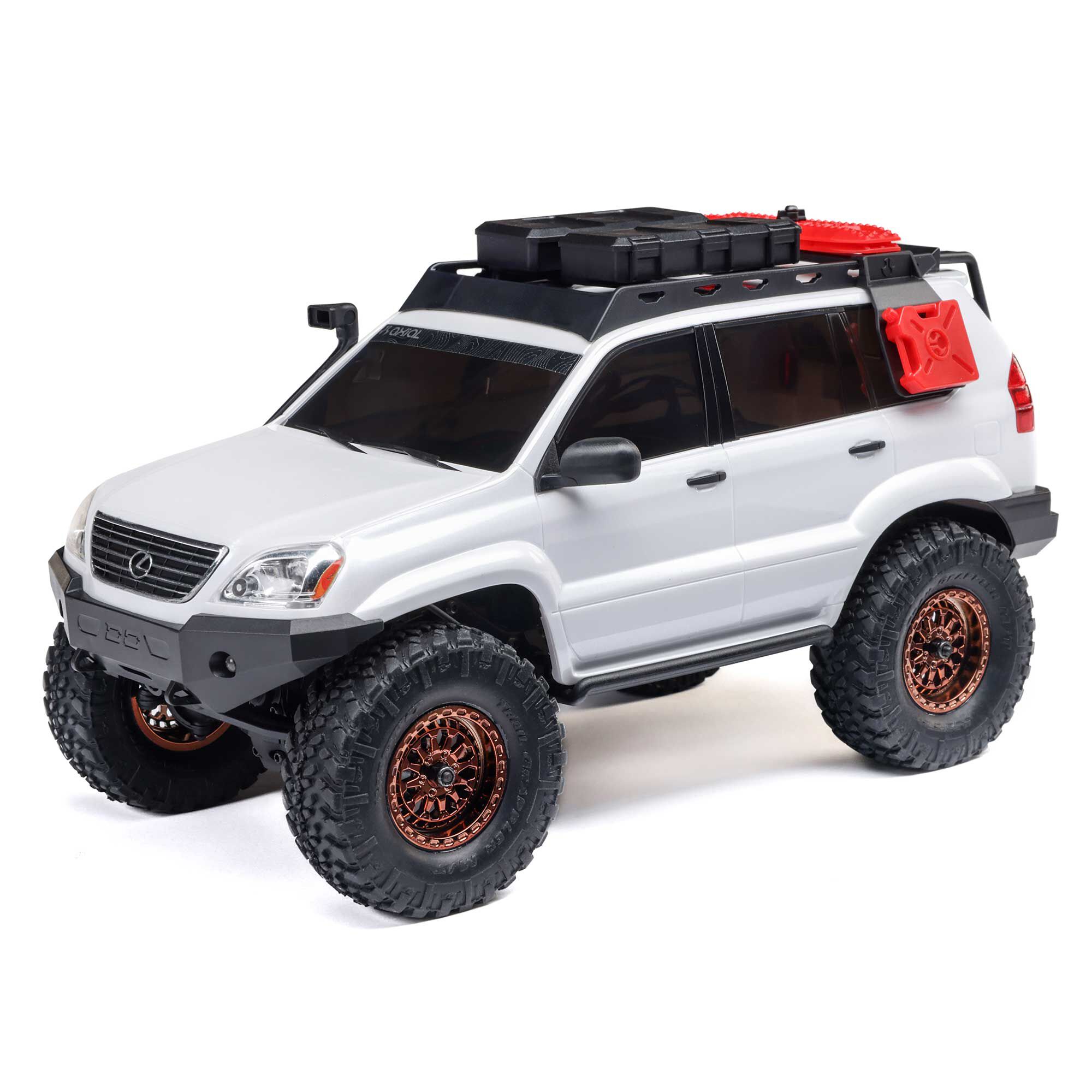 Axial 1:24 SCX24 Lexus GX 470 4X4 RTR Brushed Rock Crawler w/Battery&Charger, Silver&White