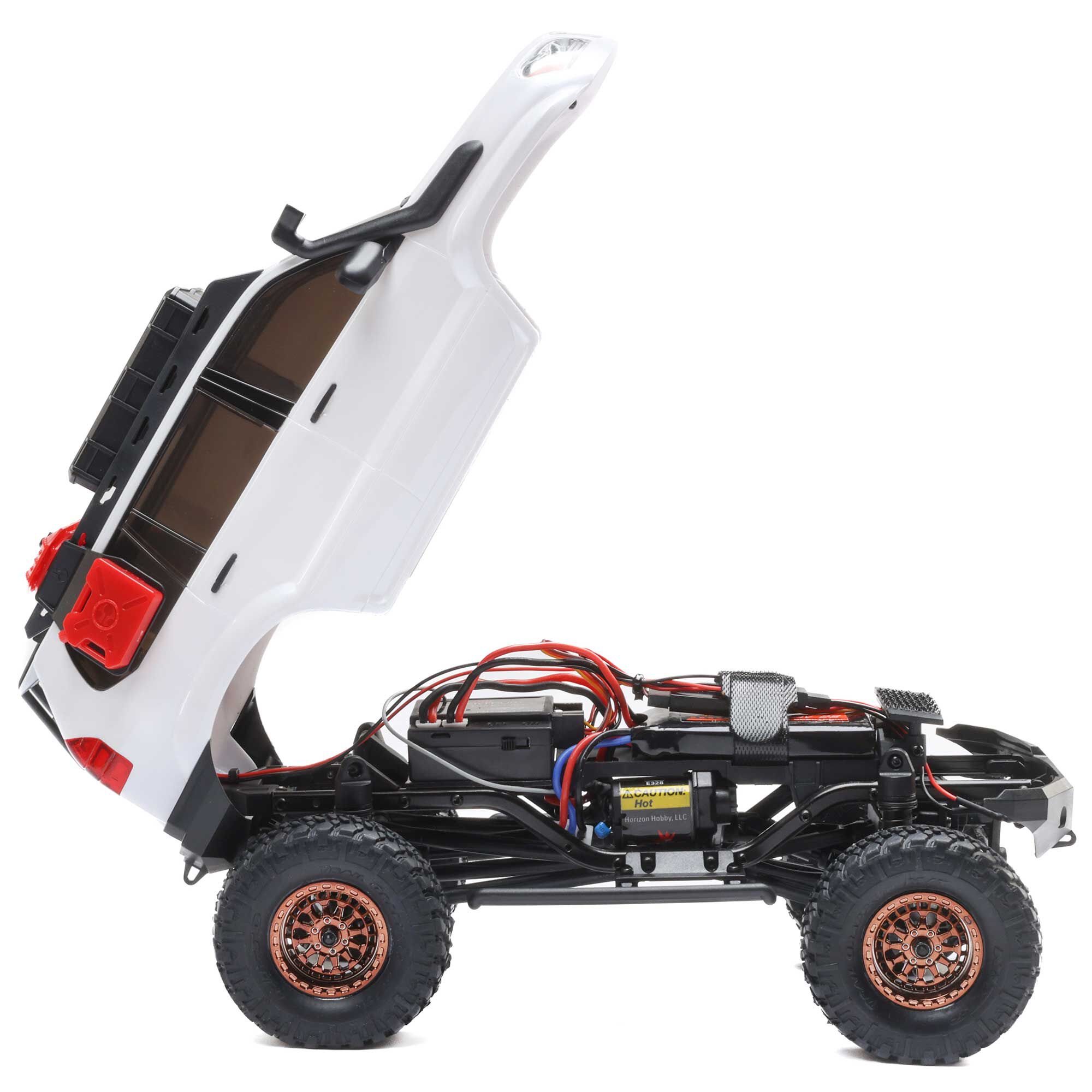 Axial 1:24 SCX24 Lexus GX 470 4X4 RTR Brushed Rock Crawler w/Battery&Charger, Silver&White