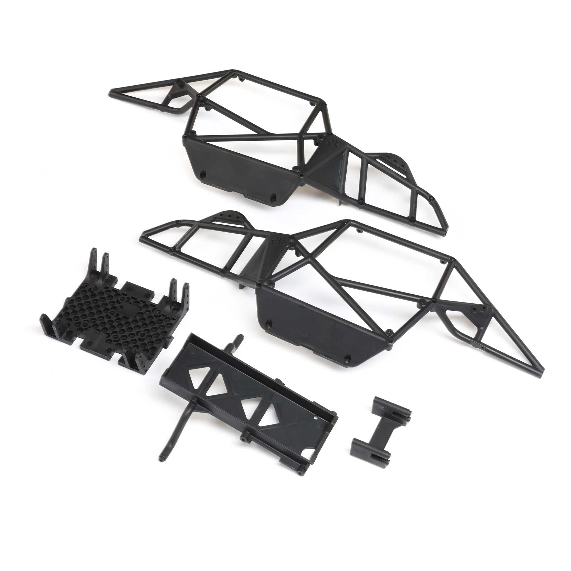 Axial Cage Sides, Skid Plate, Battery Tray: Gilamon AXP8-AXI-2189