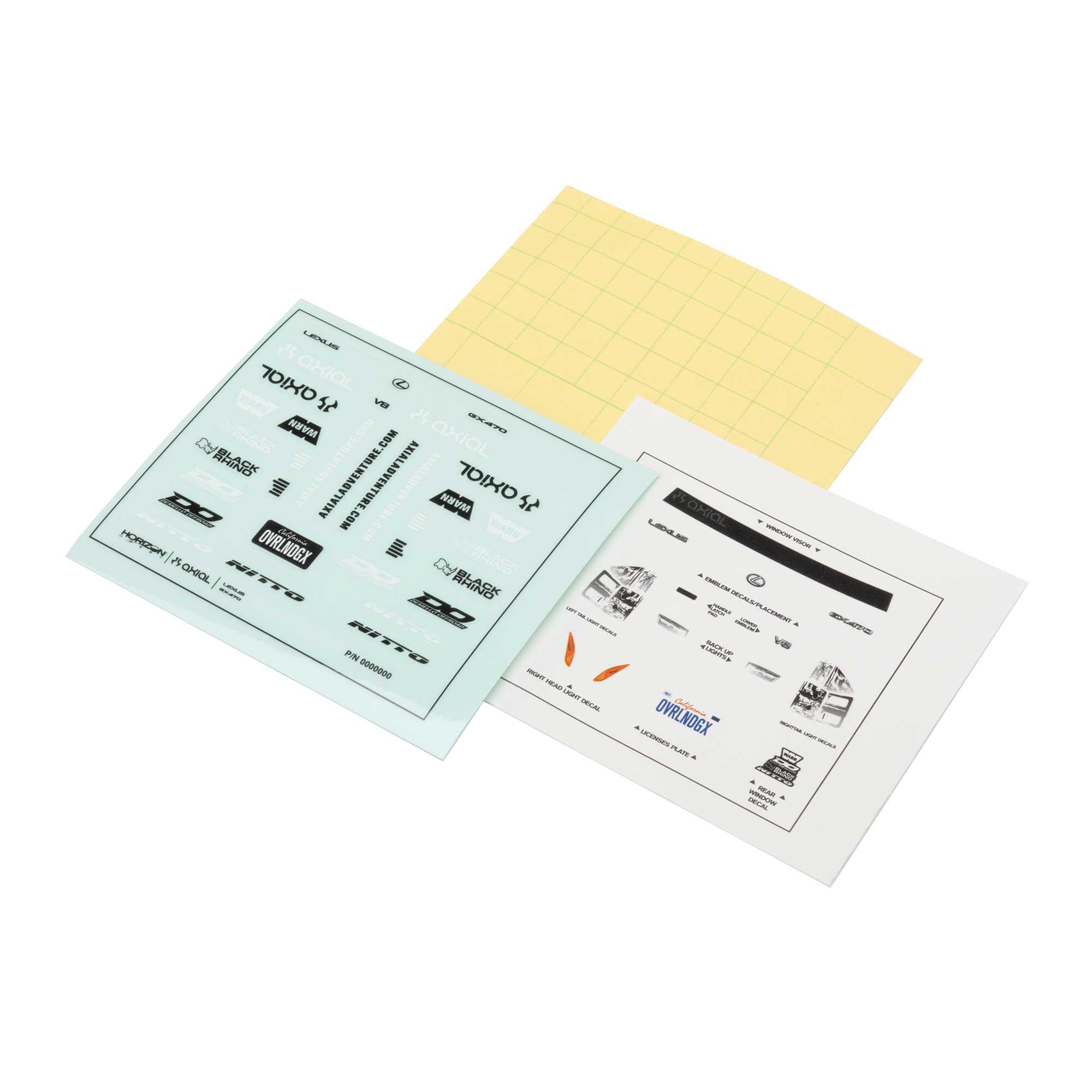 Axial Decal Sheet: SCX24 Lexus GX 470-AXI-2342