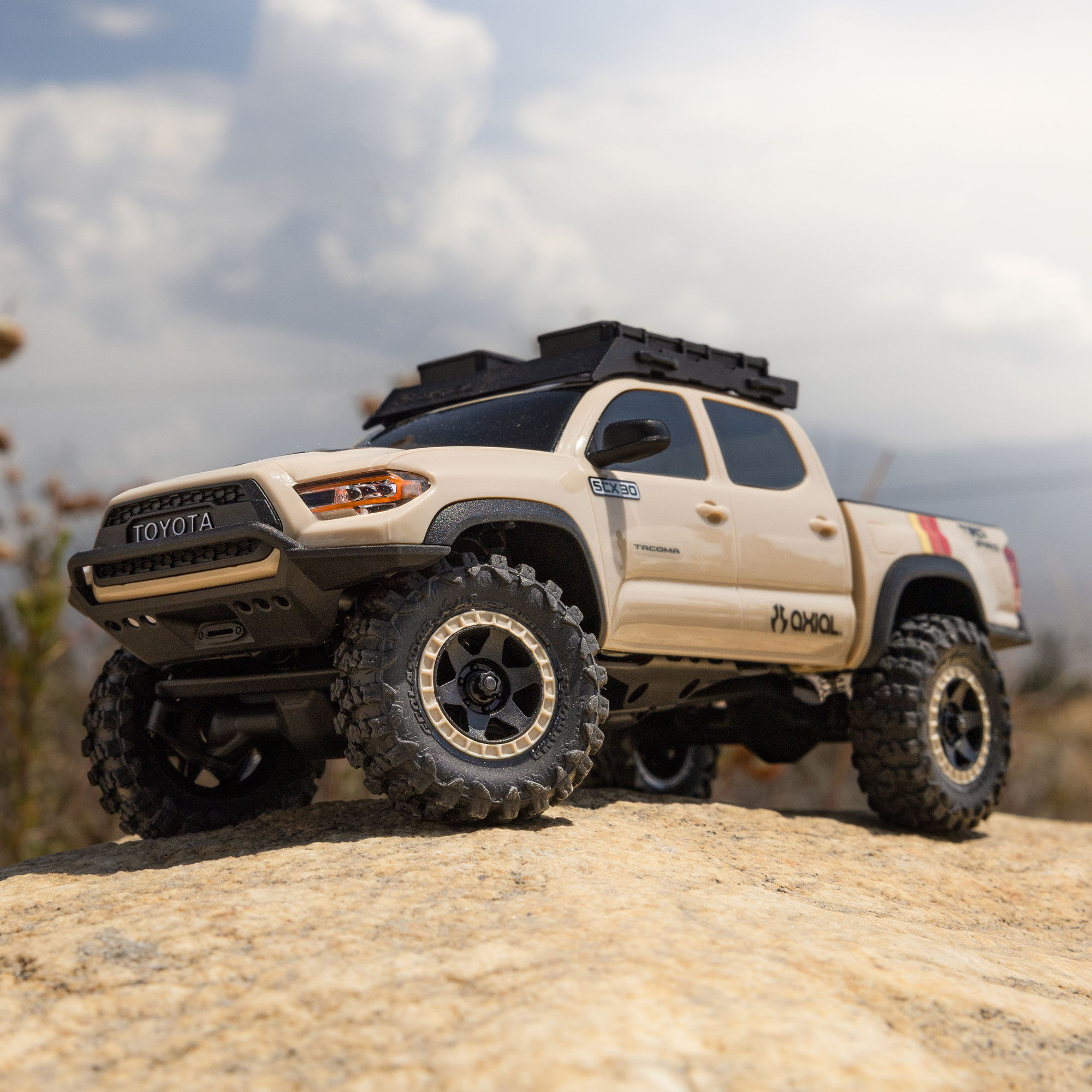 Axial 1:30 SCX30 Toyota Tacoma TRD Pro Extreme Off-Road 4X4 RTR Brushed Rock Crawler-AXI-3289T2