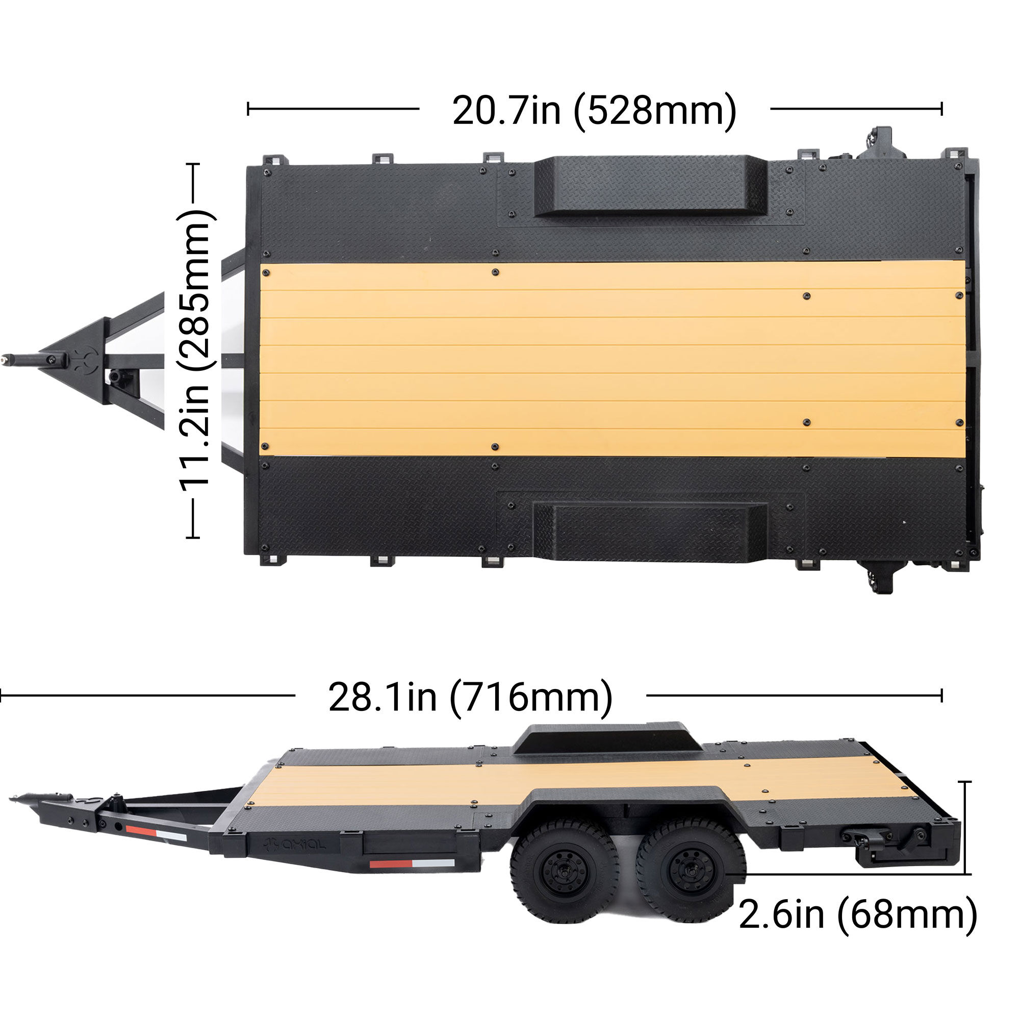Axial 1:10 SCX10 Flat Bed Vehicle Trailer-AXI-3409