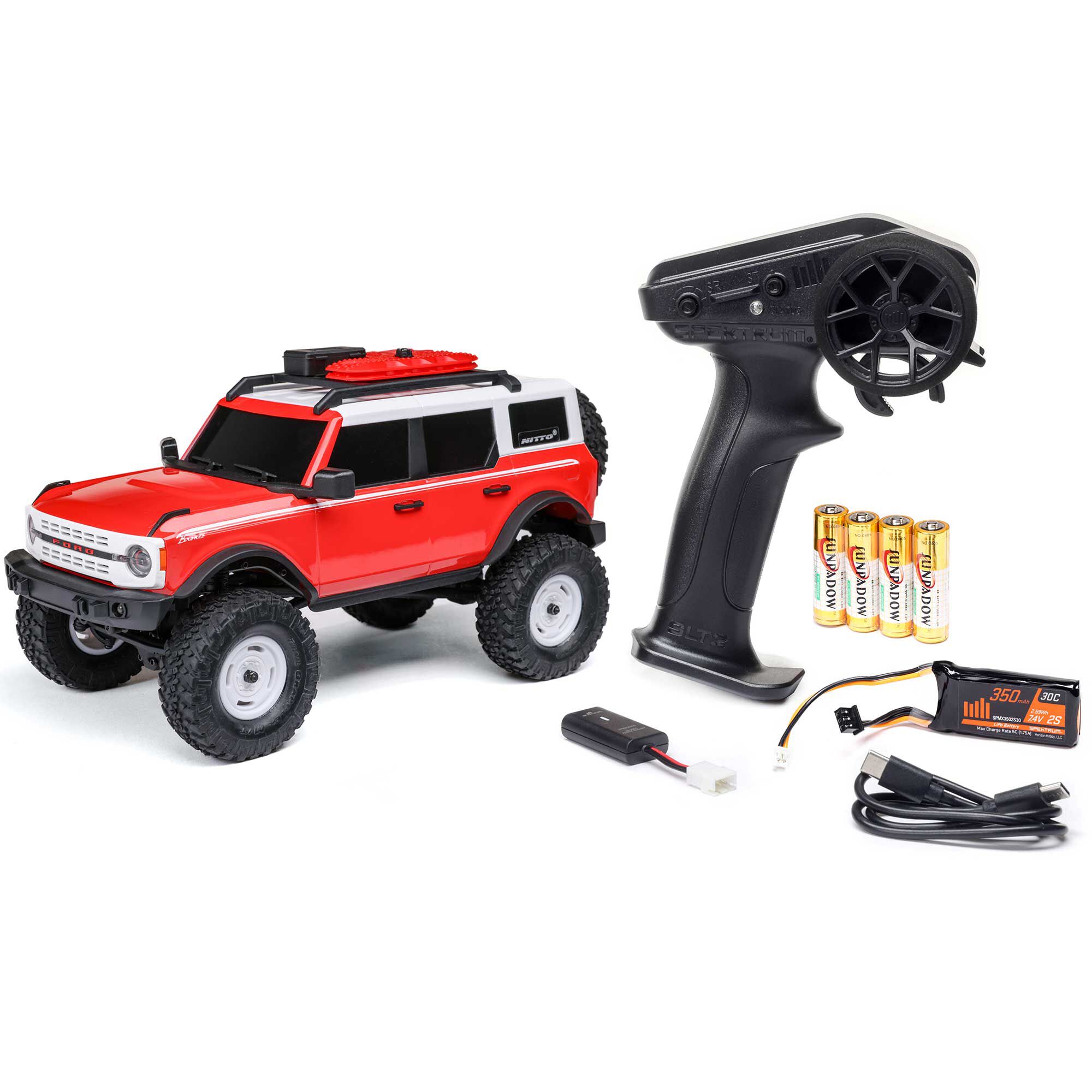 Axial 1:24 SCX24 Ford Bronco 4WD RTR Scale Mini Crawler w/ 2.4GHz Radio, Battery & Charger-AX100006V2T4/AX100006V2T5