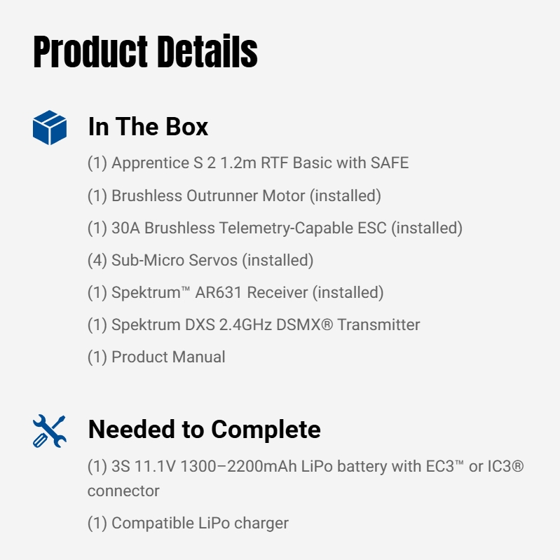 HobbyZone Apprentice S 2 1.2m RTF Basic