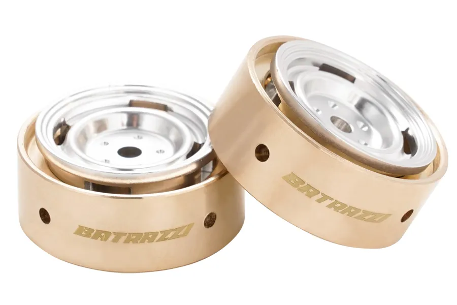 BATRAZZI 0.8" Aluminum 4-Slot Road Wheels Silver 4 Pcs for SCX24/CR24/FCX24M (Discovery/Range Rover & Tacoma)-BTZ1088SL-AL