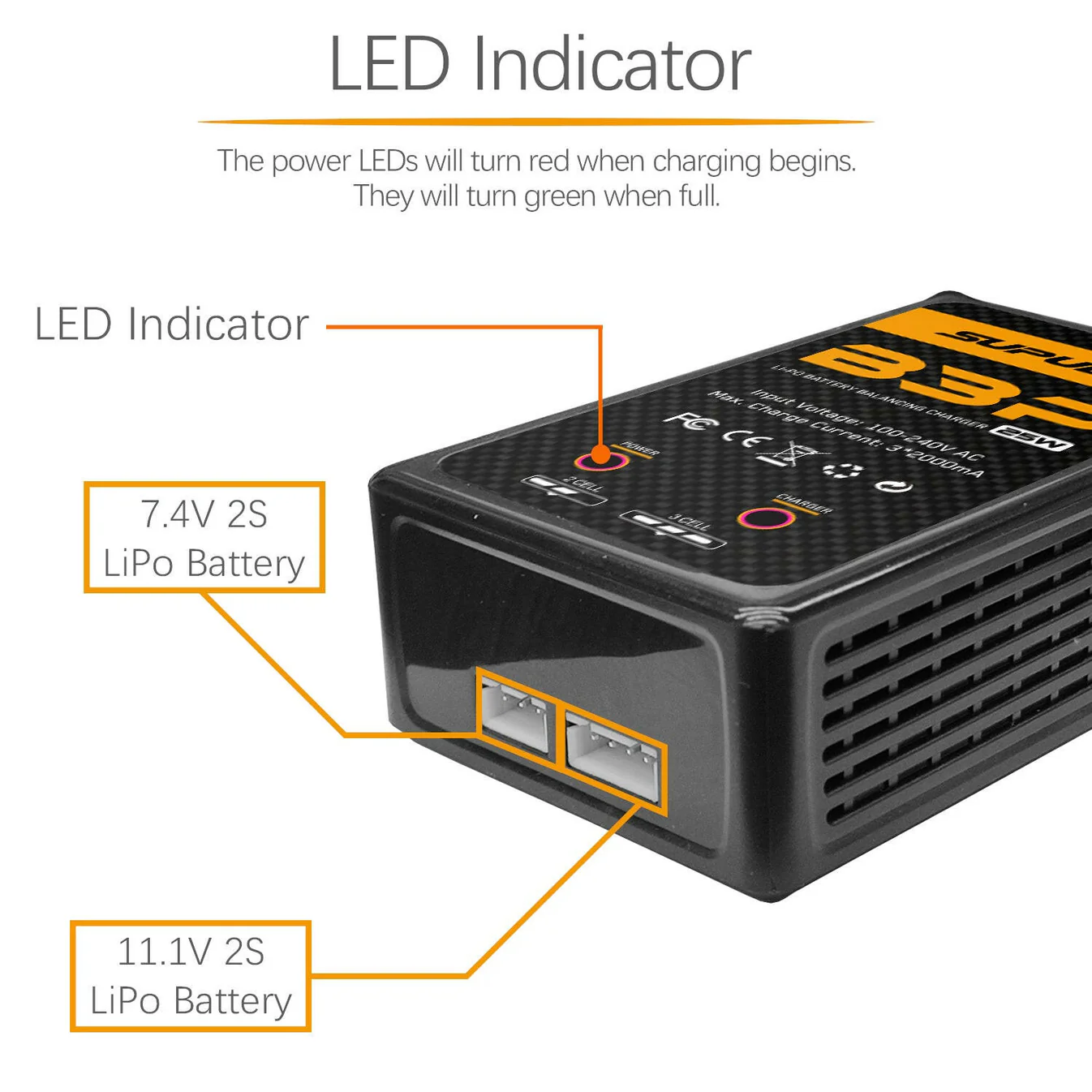 SUPULSE 2S-3S 7.4V 11.1V 25W Pro AC LiPo Battery Charger Fast Charing RC Balance Charger