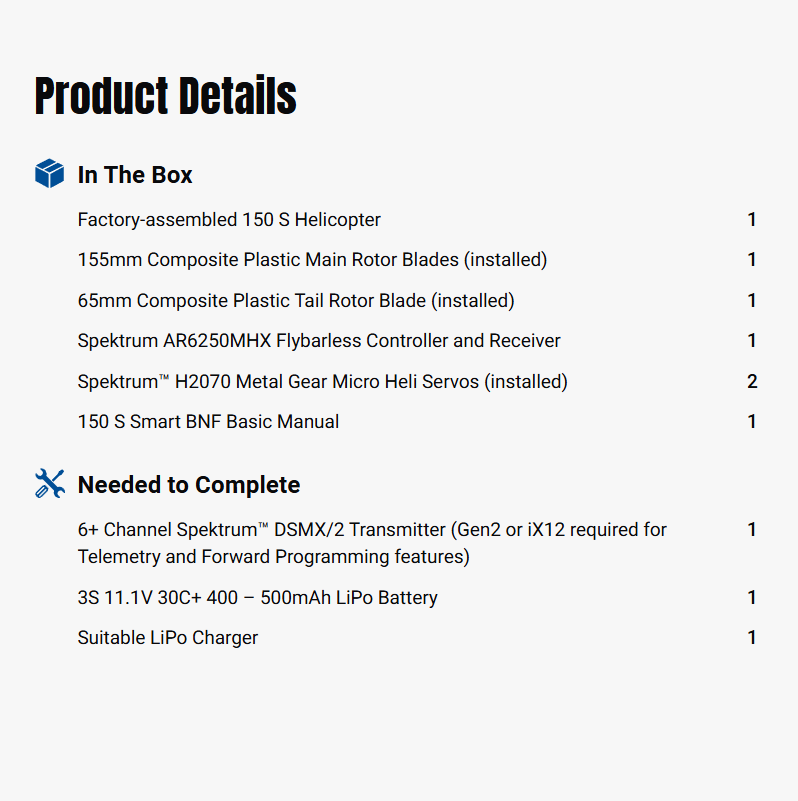 Blade 150 S Smart BNF Basic-BLH54550