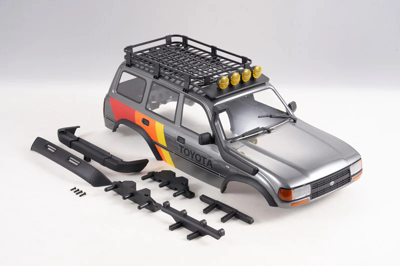 FCX10 TOYOTA LC80 CAR BOBY ASSEMBLY PAINTED (GRAY)