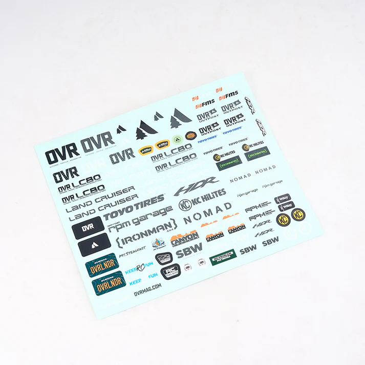 FCX10 LC80 OVR Decal Sheet For FCX10 OVR LC80 BL