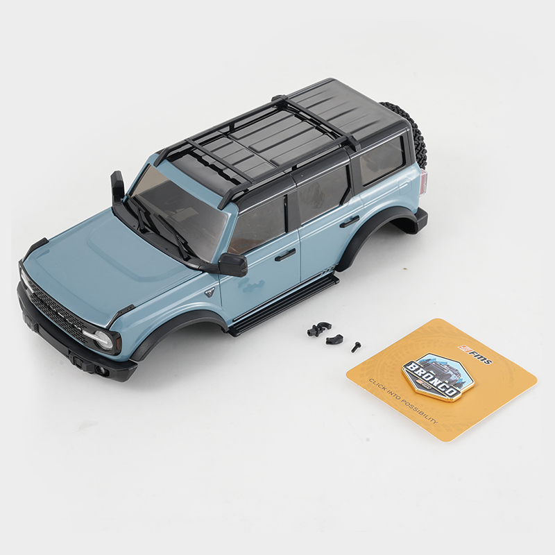 FMS 1:18 FCX18 II Ford Bronco RTR Car Body Assembly w/ Painted Grayish Blue / Black / Gray