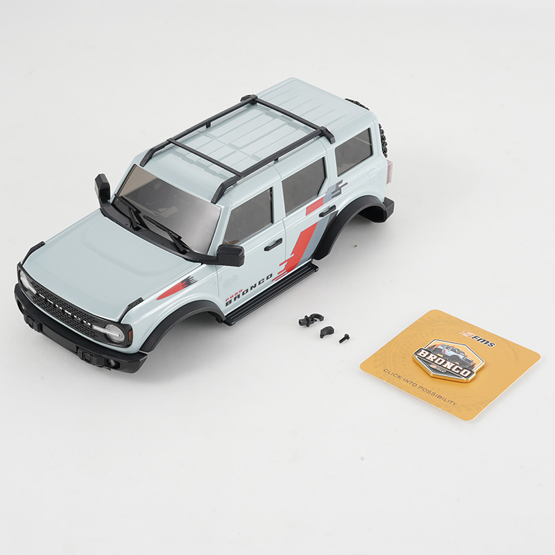 FMS 1:18 FCX18 II Ford Bronco RTR Car Body Assembly w/ Painted Grayish Blue / Black / Gray