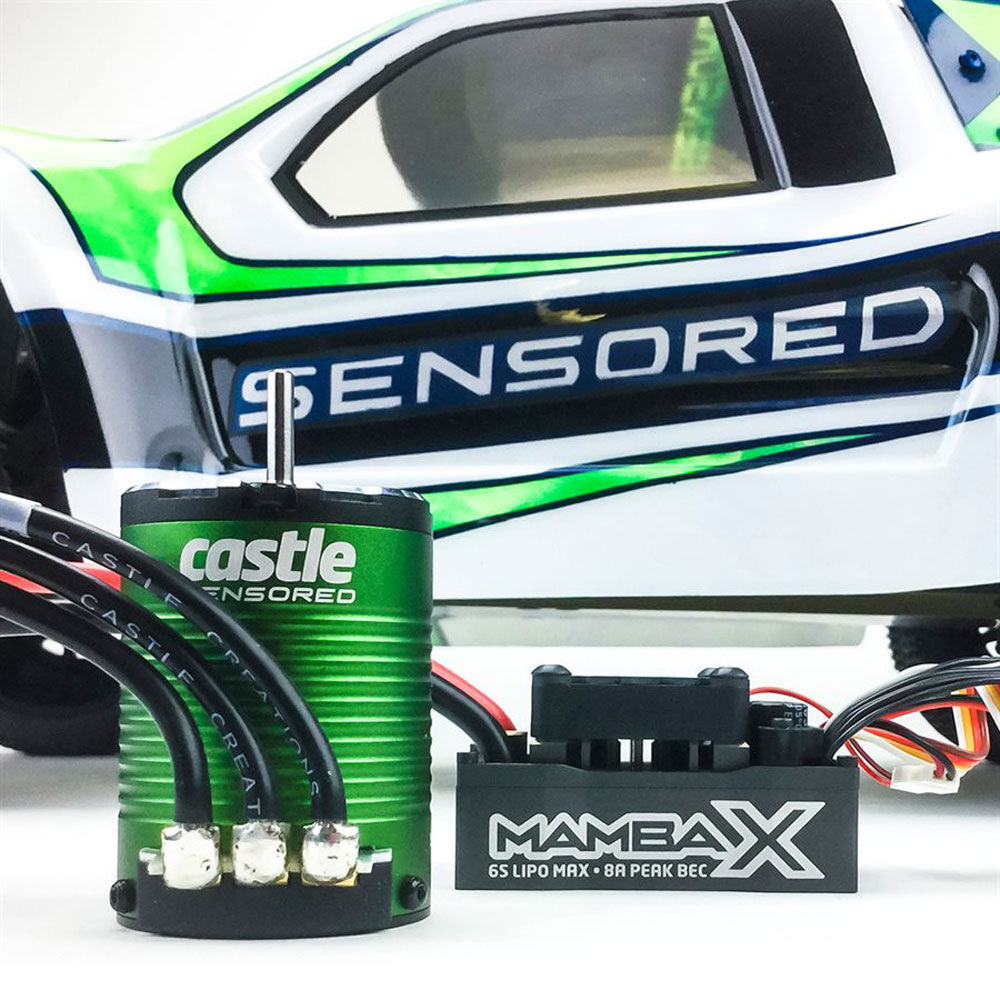 Castle Creations 1:10 Mamba X Waterproof ESC /1406-5700Kv Sensored Brushless Motor Combo: 4mm Bullet-CSE010015502