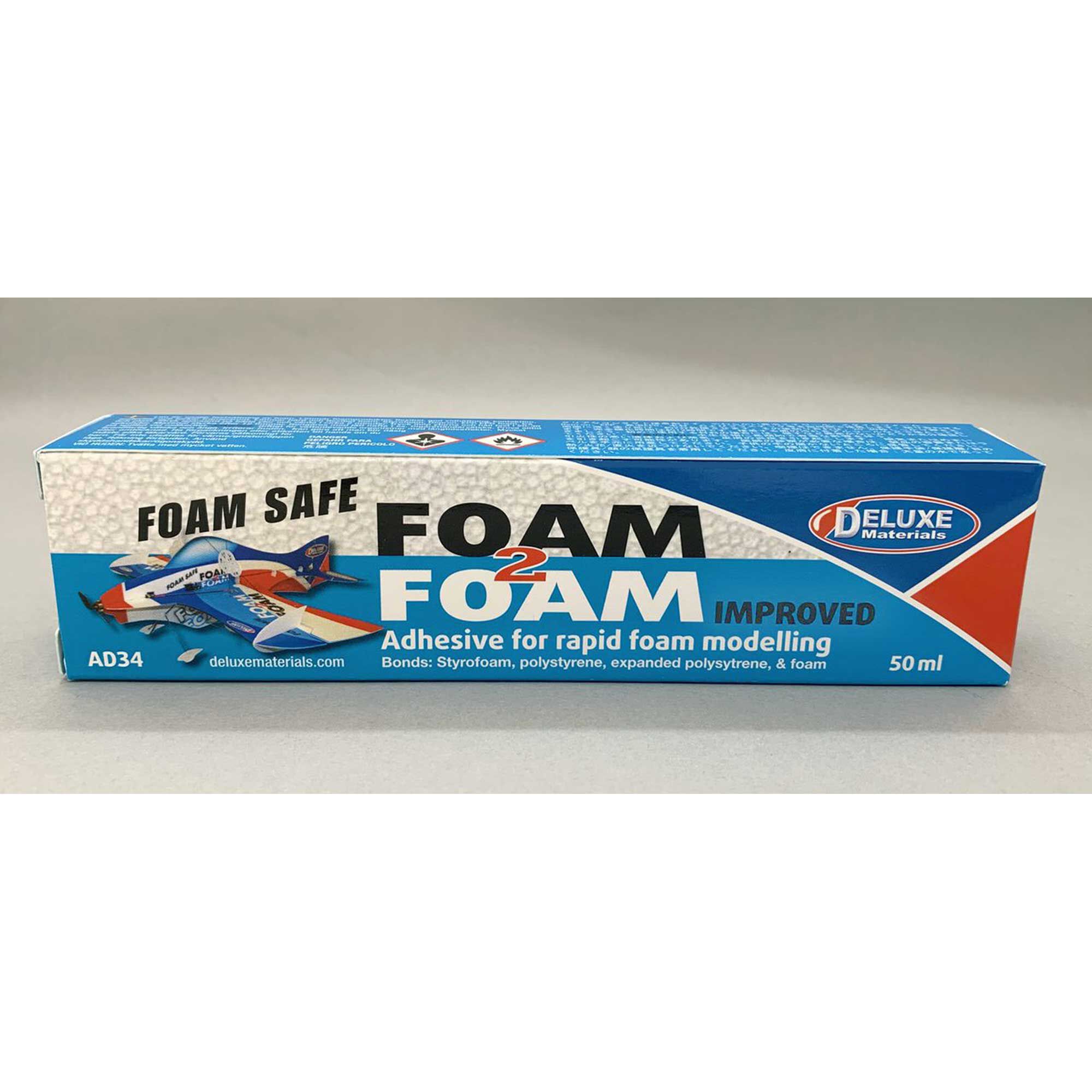 Deluxe Materials Foam 2 Foam, Foam Safe Glue (50ml): EPO, EPS, Wood-DLMAD34