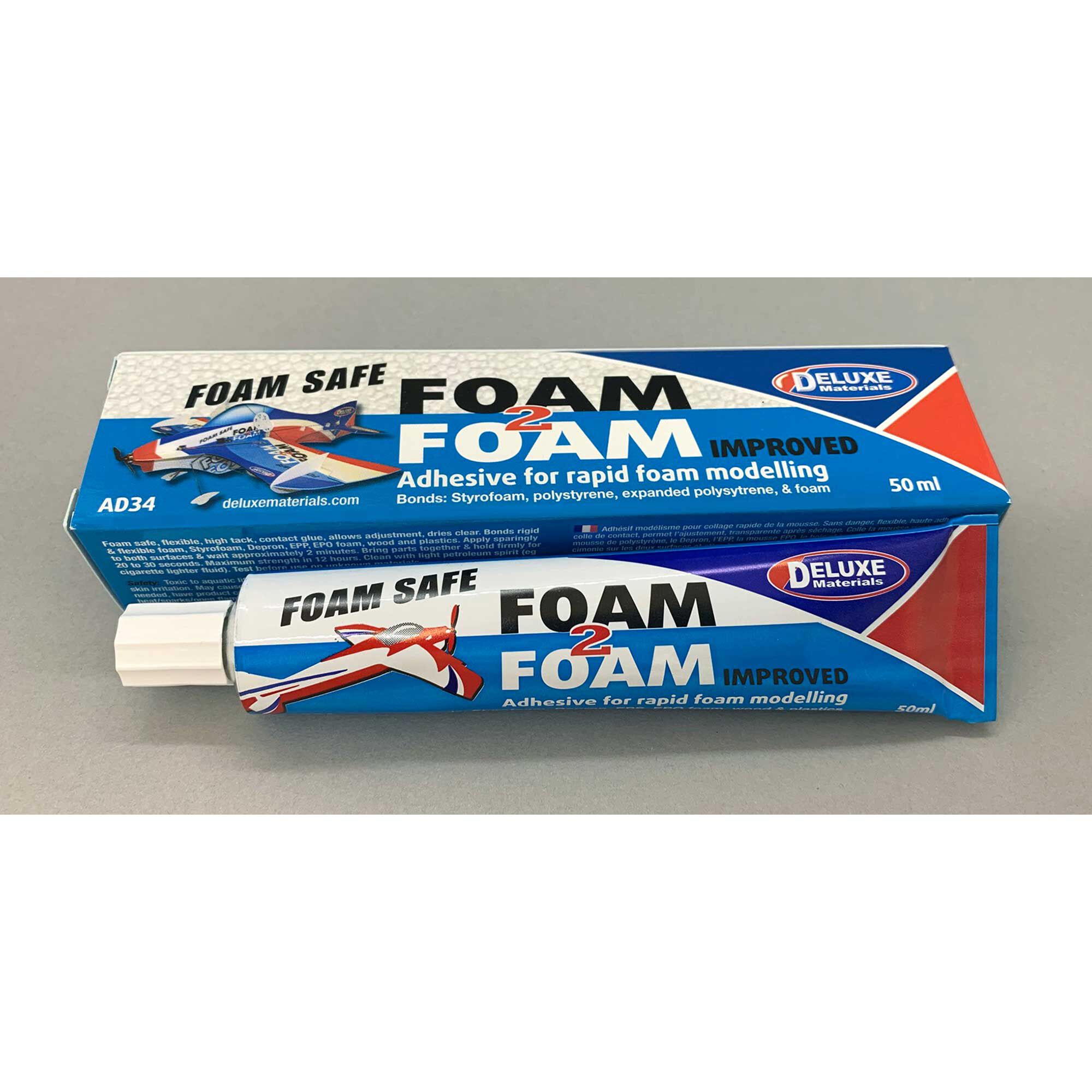 Deluxe Materials Foam 2 Foam, Foam Safe Glue (50ml): EPO, EPS, Wood-DLMAD34