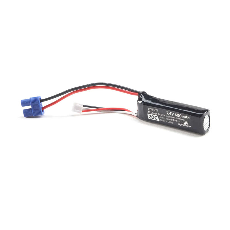 Pro Boat 7.4V 600mAh 2S 20C LiPo Battery: EC3-DYNB6223