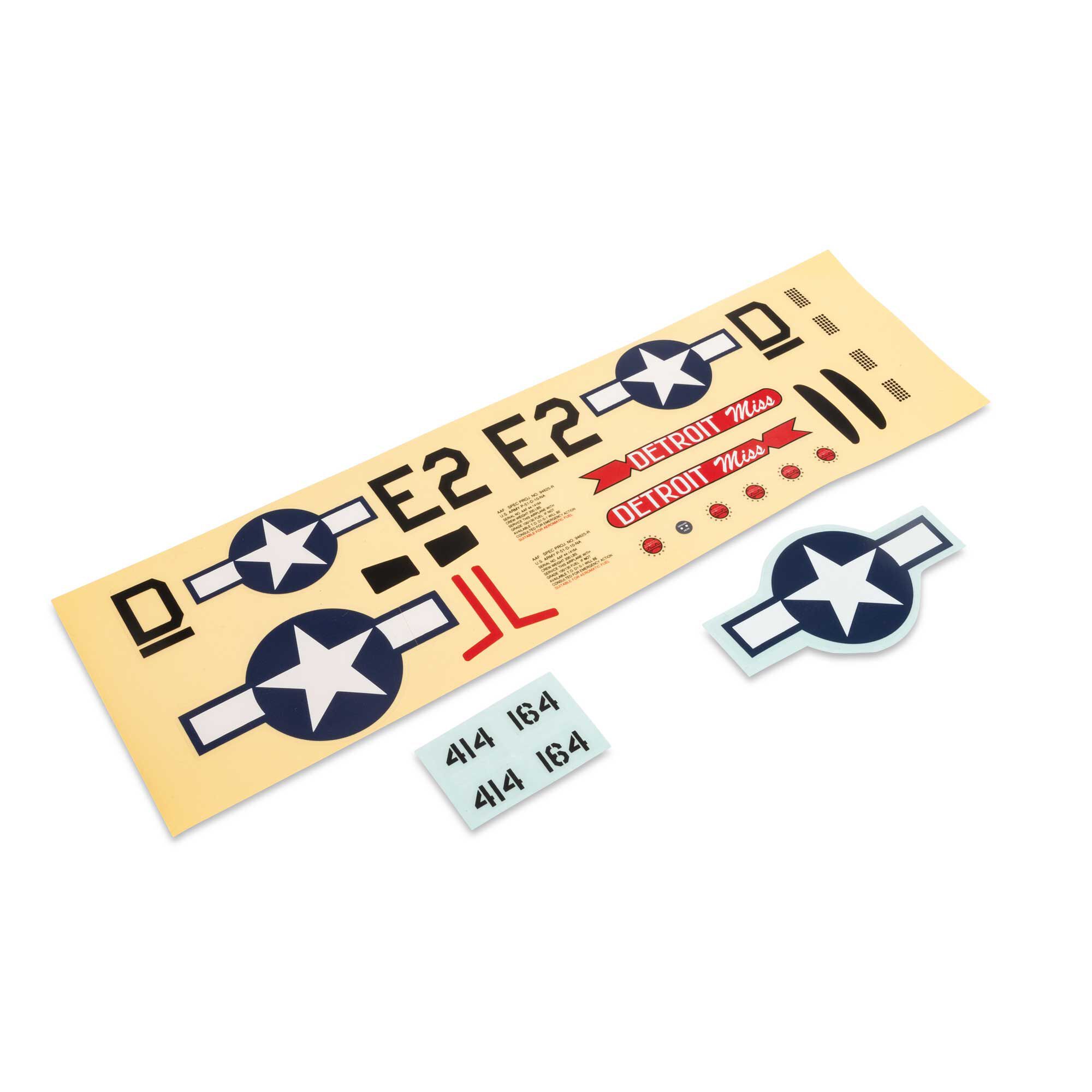 E-flite Decal Sheet: UMX P-51 "Detroit Miss"-EFL-1092