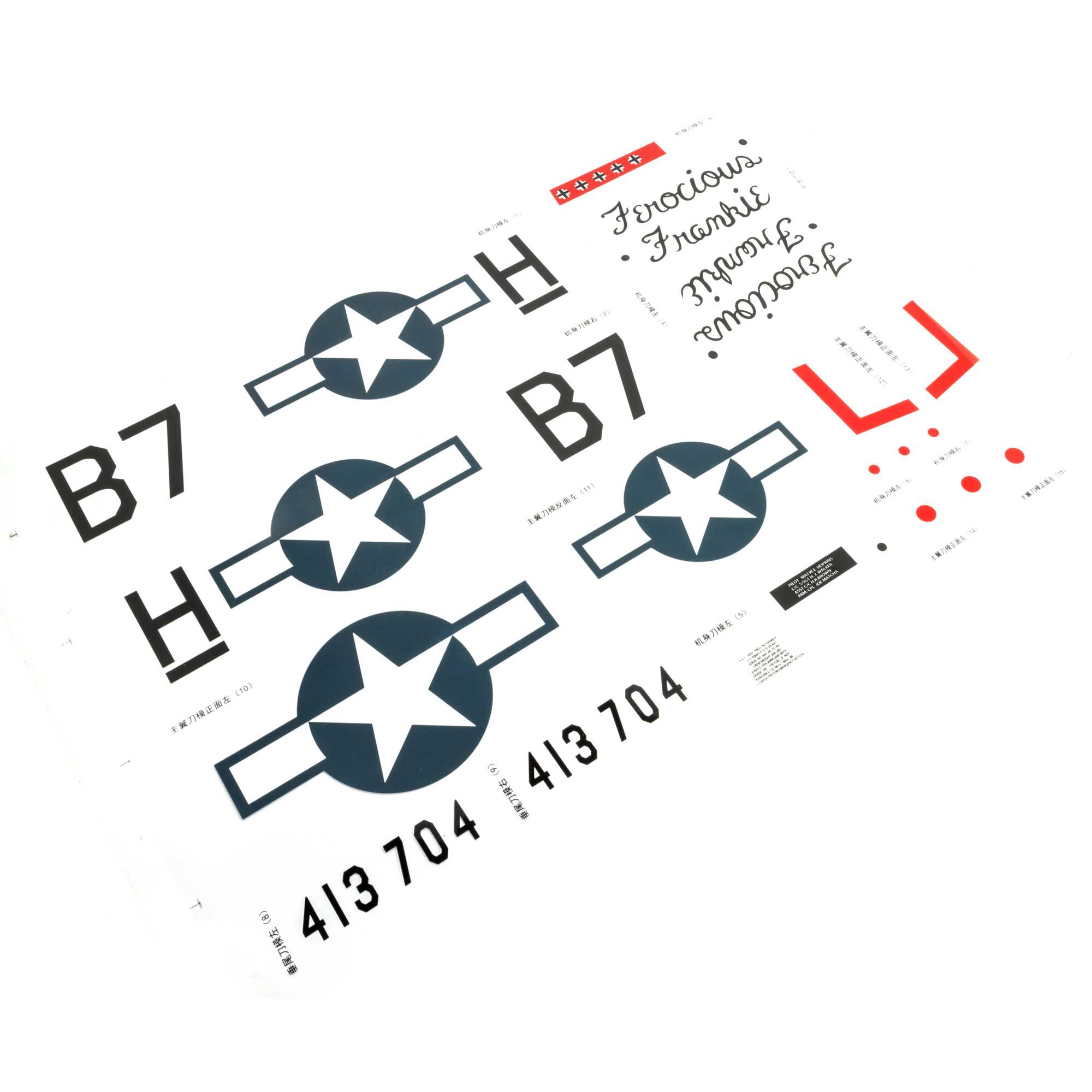 E-flite Decal Sheet: P-51 1.0m-EFL-1740