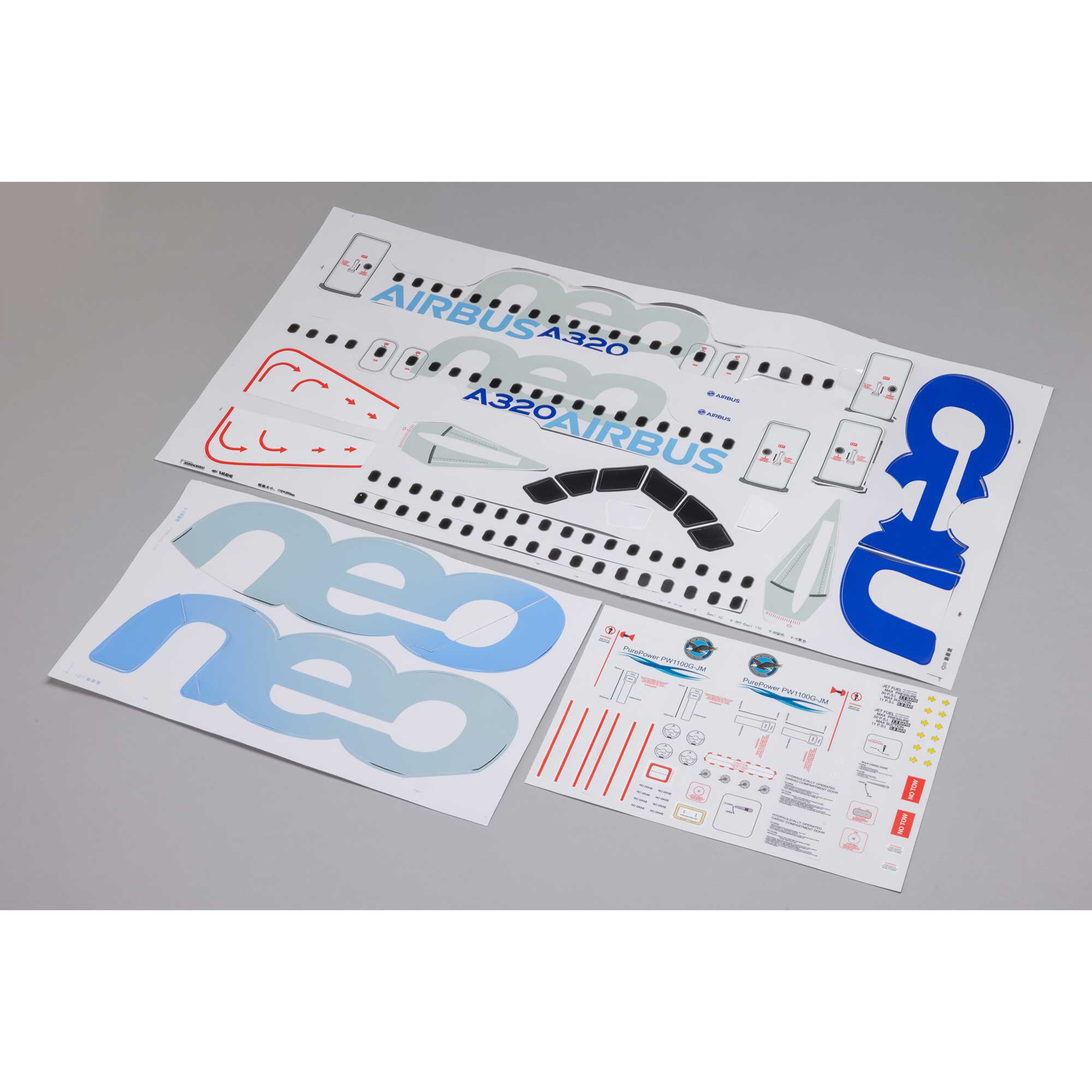 E-flite Decal Set: Airbus A320 1.5m Airliner 64mm EDF Jet-EFL-2553
