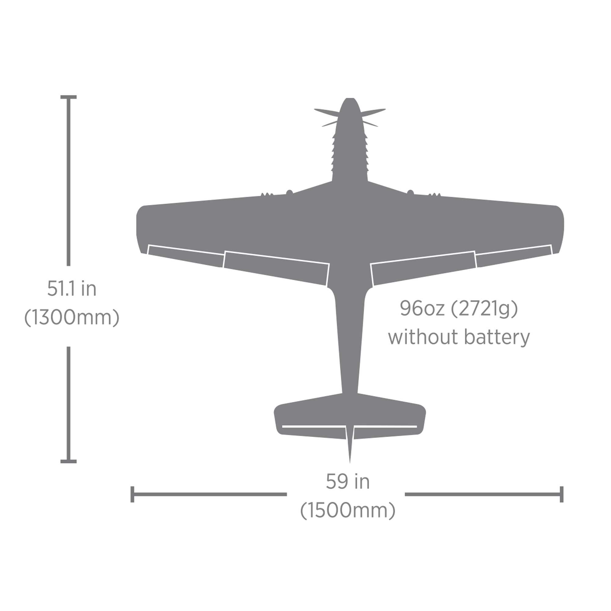 E-flite 1500mm P-51D Mustang BNF Basic-EFL-3359