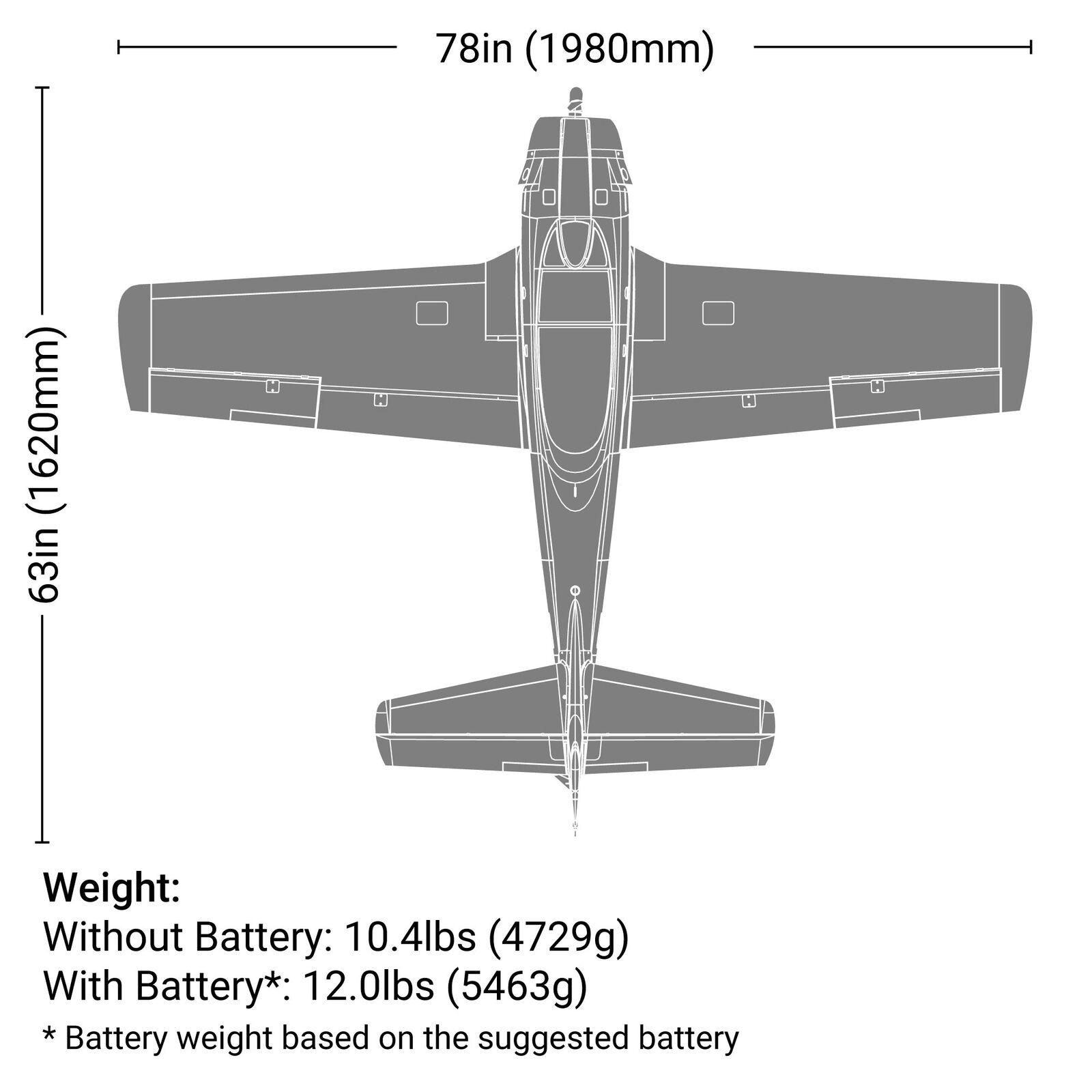 E-flite 2000mm Carbon-Z T-28 Trojan Warbird BNF Basic w/ AS3X & SAFE-EFL013550