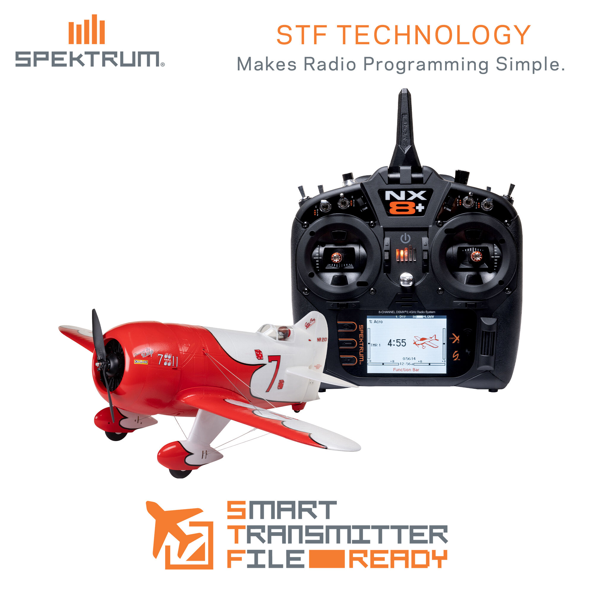 E-flite Gee Bee R-2 1.0m BNF Basic with AS3X+ and SAFE Select-EFL020550