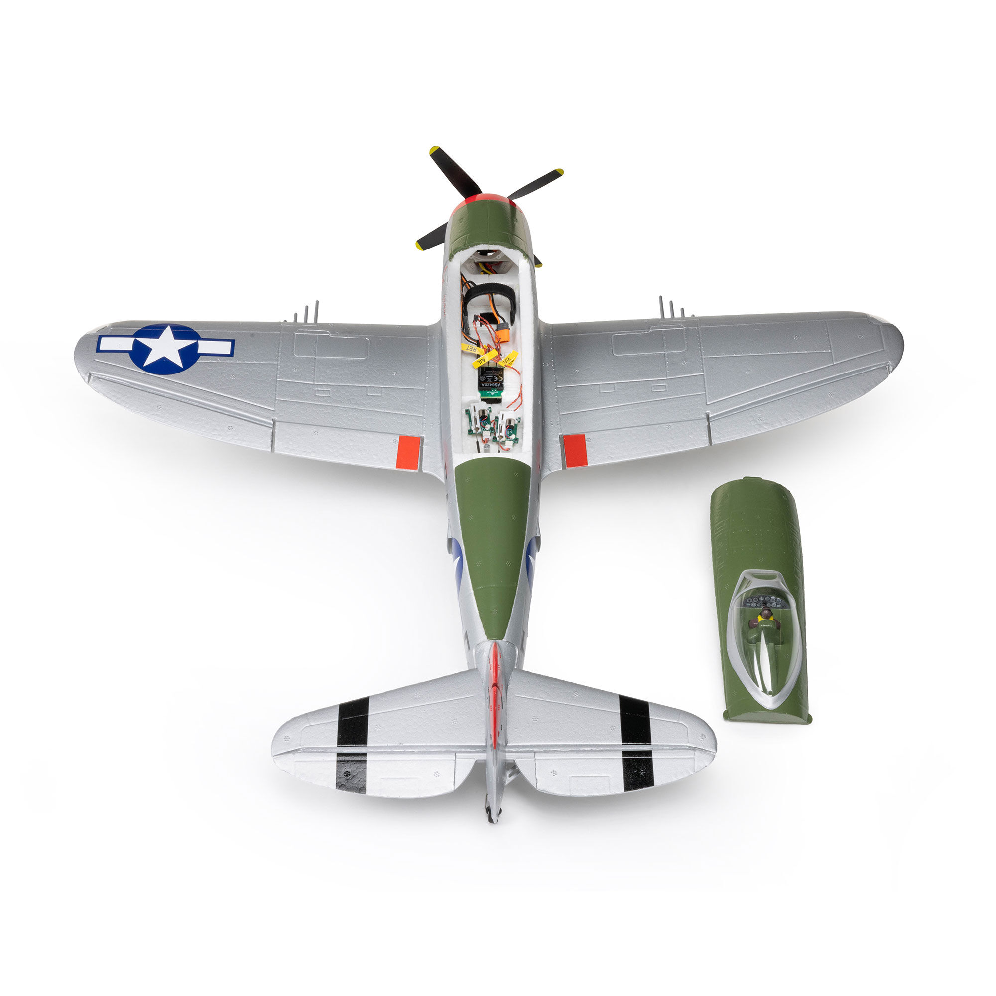 E-flite Micro P-47 Thunderbolt 625mm BNF Basic with AS3X+ and SAFE Select-EFL07050
