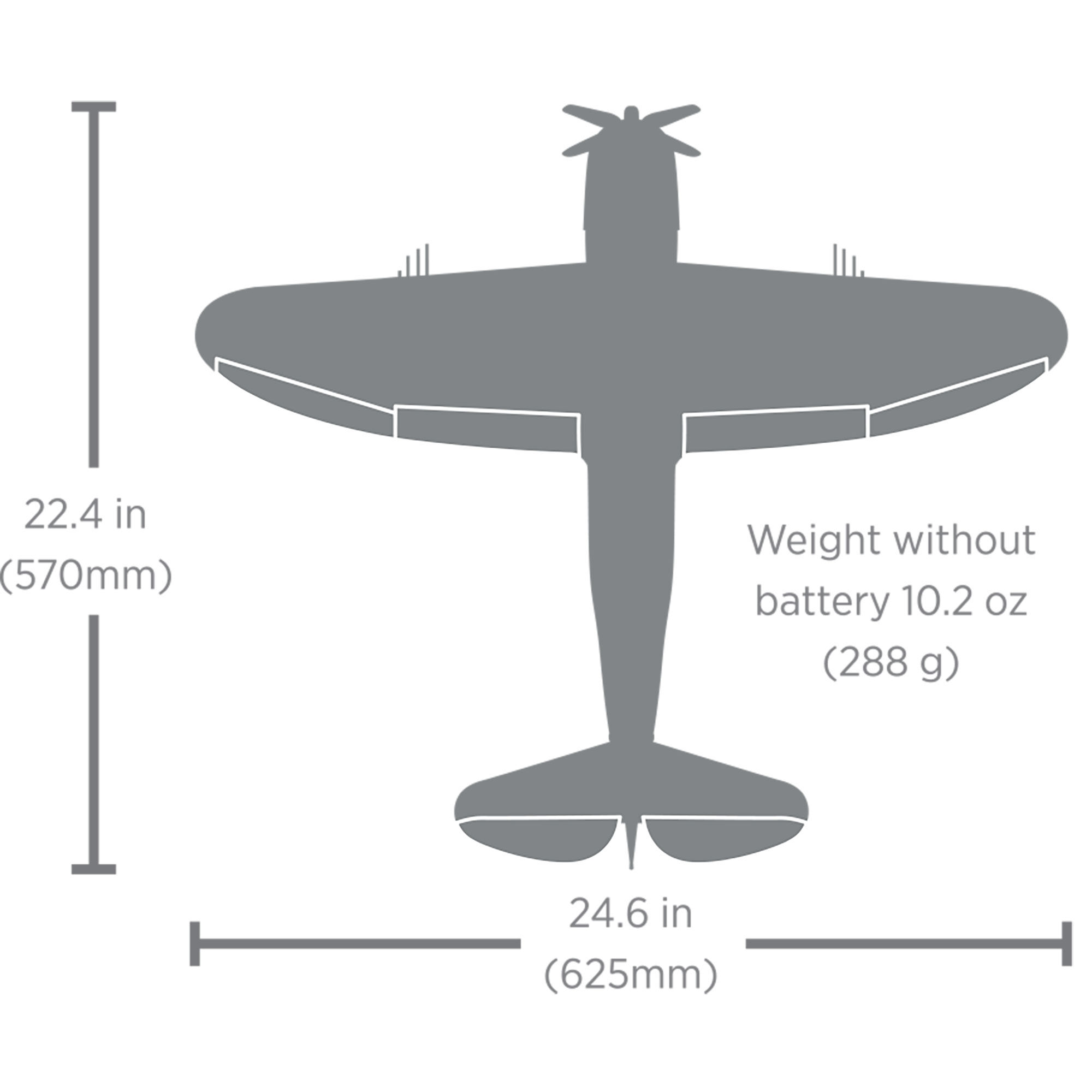 E-flite Micro P-47 Thunderbolt 625mm BNF Basic with AS3X+ and SAFE Select-EFL07050
