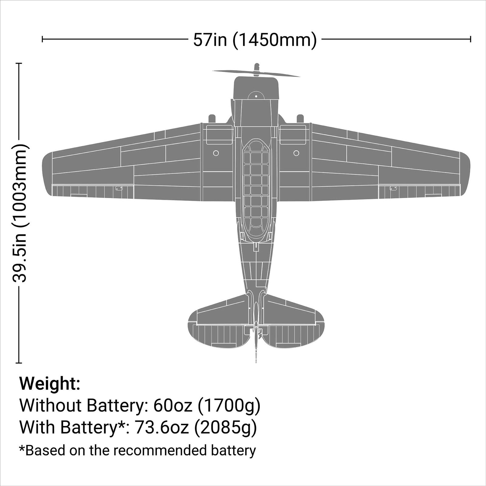 E-flite SNJ-5/AT-6 Texan 1.5m BNF Basic with AS3X+ and SAFE Select-EFL08750