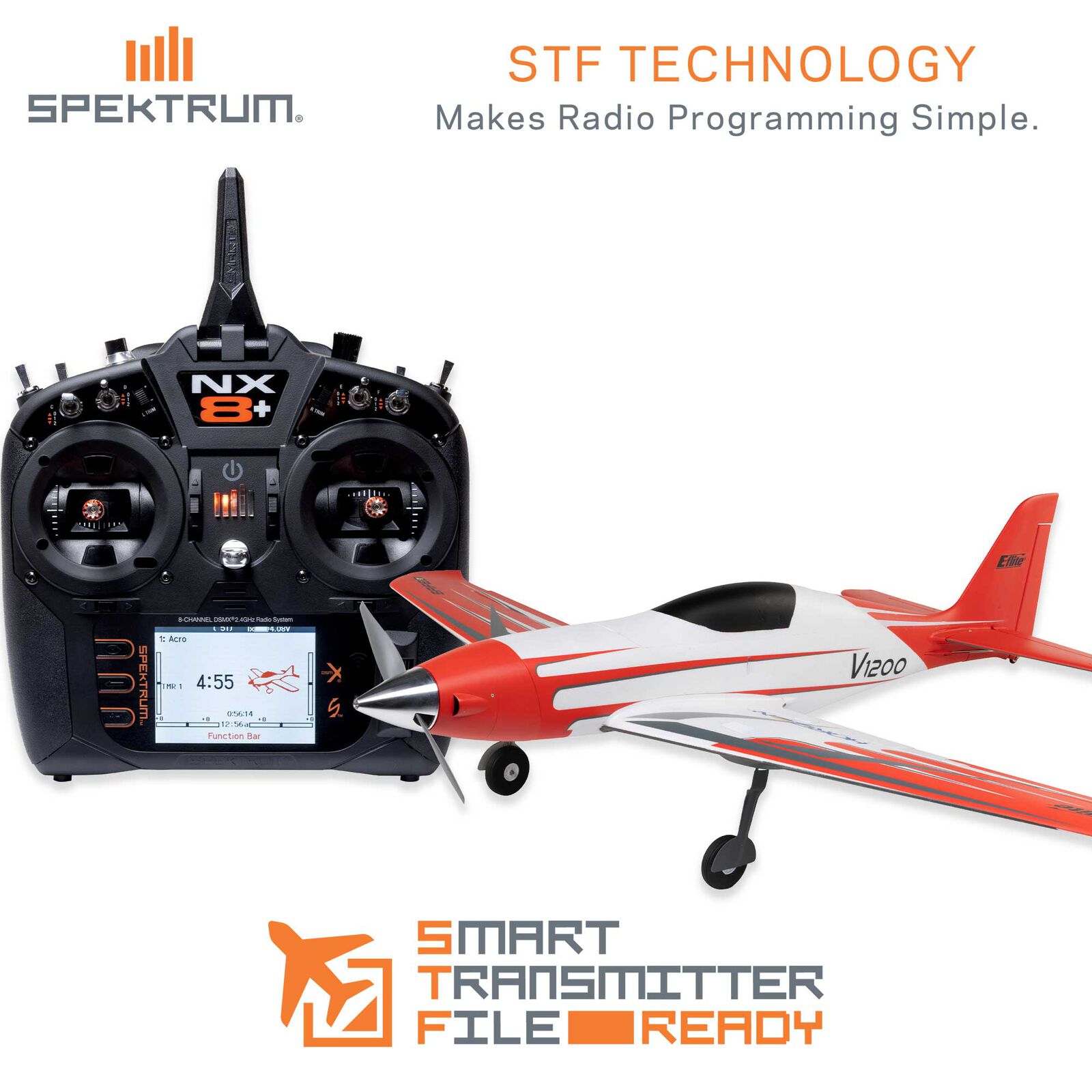 E-flite V1200 1.2m BNF Basic with AS3X+ and SAFE Select-EFL120050