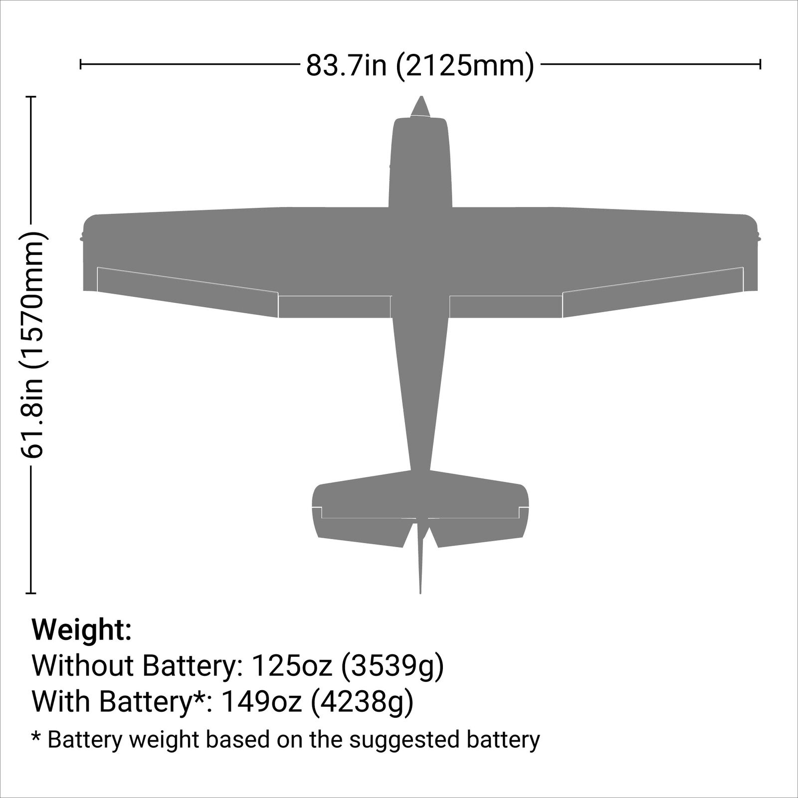 E-flite 2100mm Carbon-Z Cessna 150T Civil BNF Basic-EFL12750