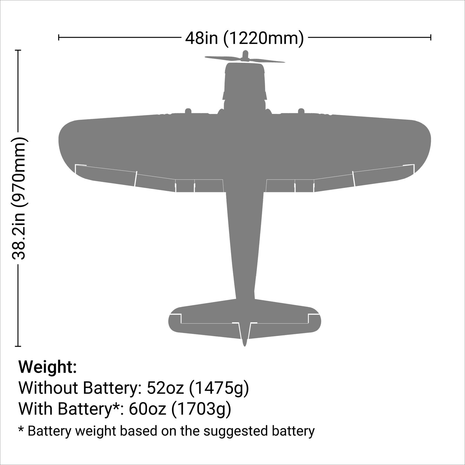 E-flite F4U-4 Corsair 1.2m BNF Basic – Avión RC Con AS3X Y SAFE Select – Baterías 3S/4S