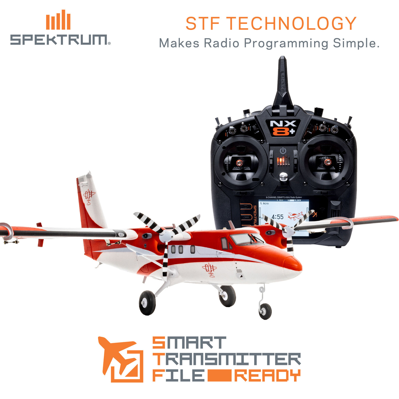 E-flite DHC-6 Twin Otter 1.4m BNF Basic with AS3X+ and SAFE Select Combo with Floats-EFL32050CF