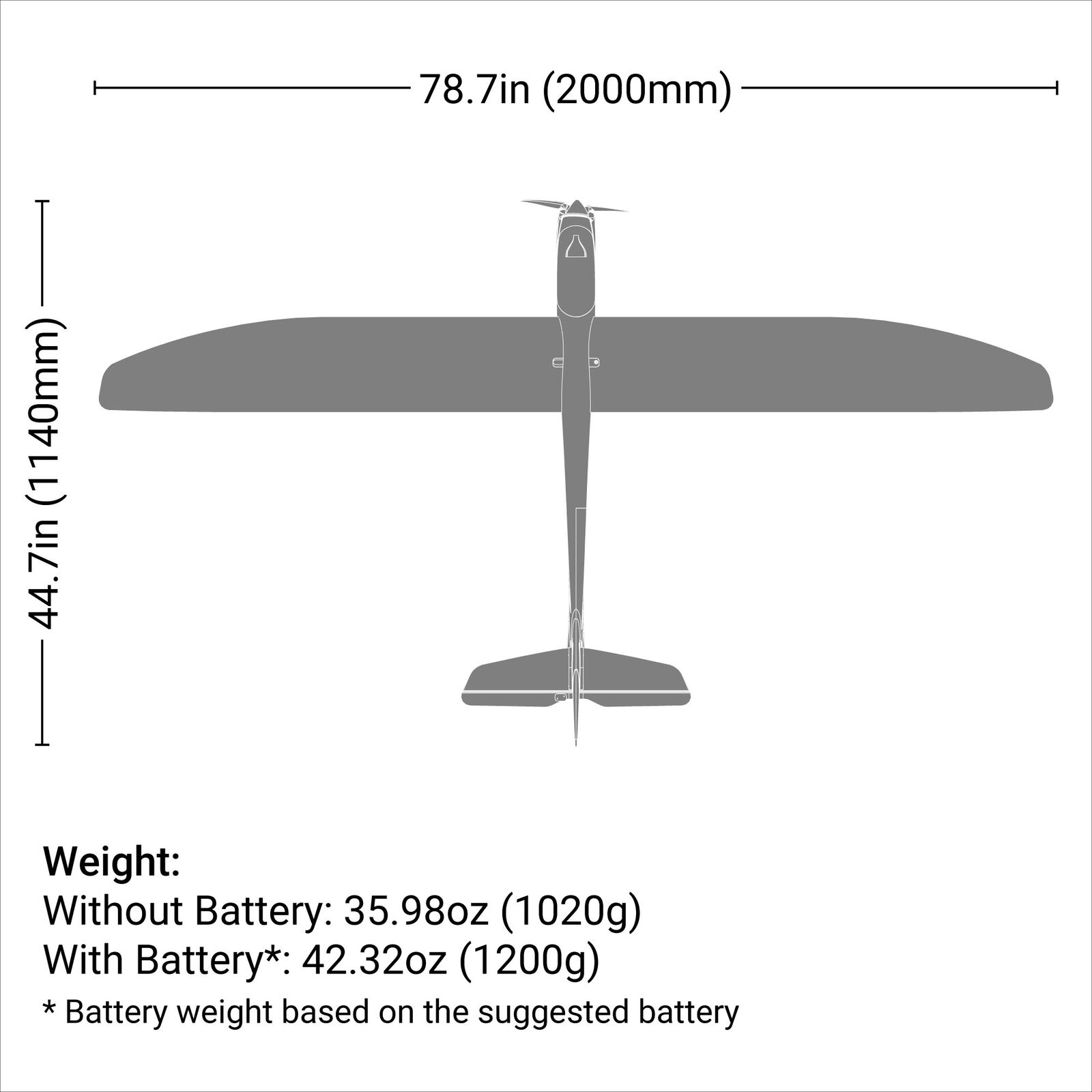 E-flite 2000mm Night Radian Glider BNF Basic-EFL36500