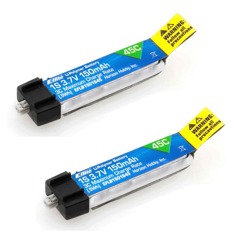 E-flite 3.7V 150mAh 1S 45C LiPo Battery: PH 1.25 (Ultra Micro)-EFLB1501S45