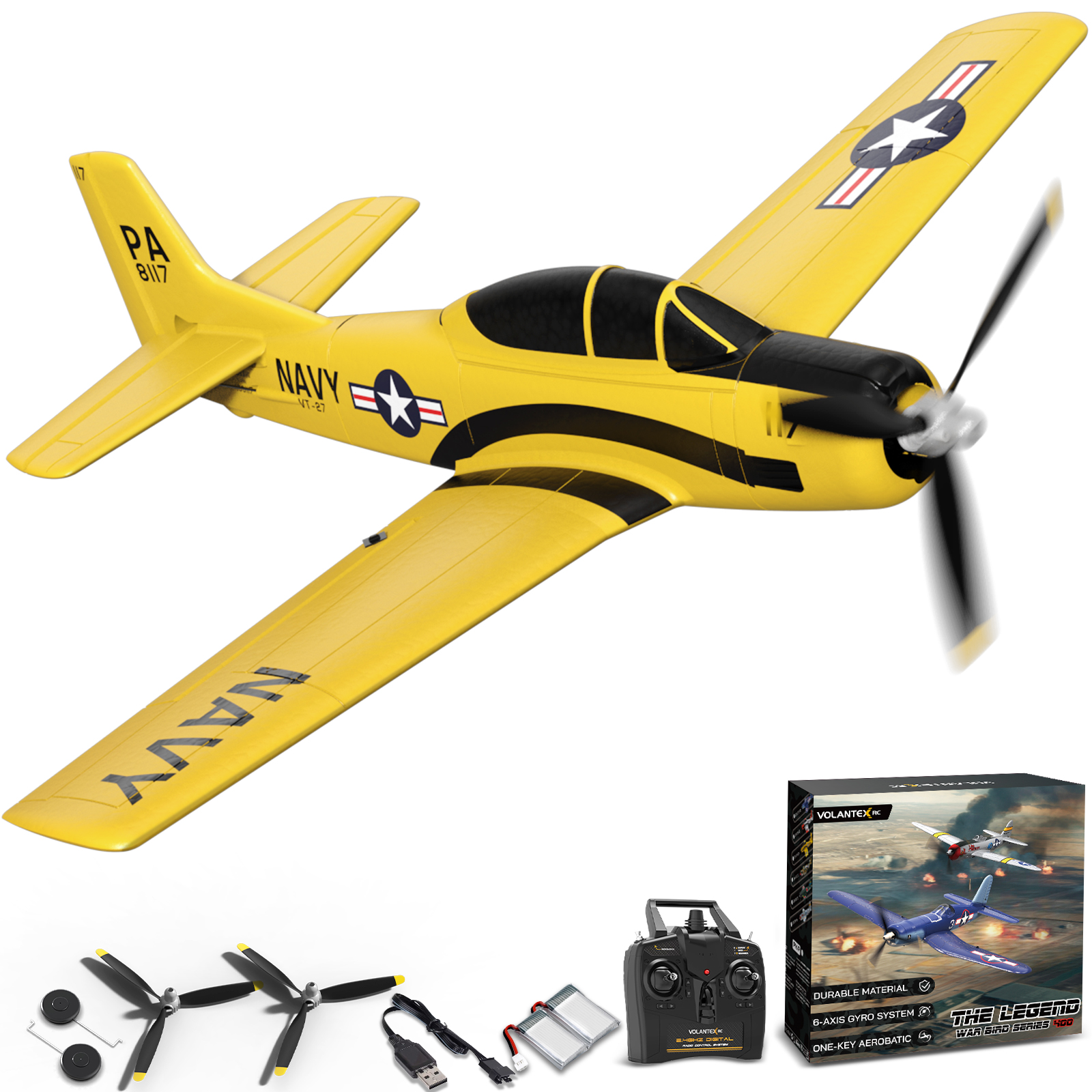 VOLANTEXRC T-28 Trojan 400mm RTF RC Warbirds Aircraft 4CH-76109