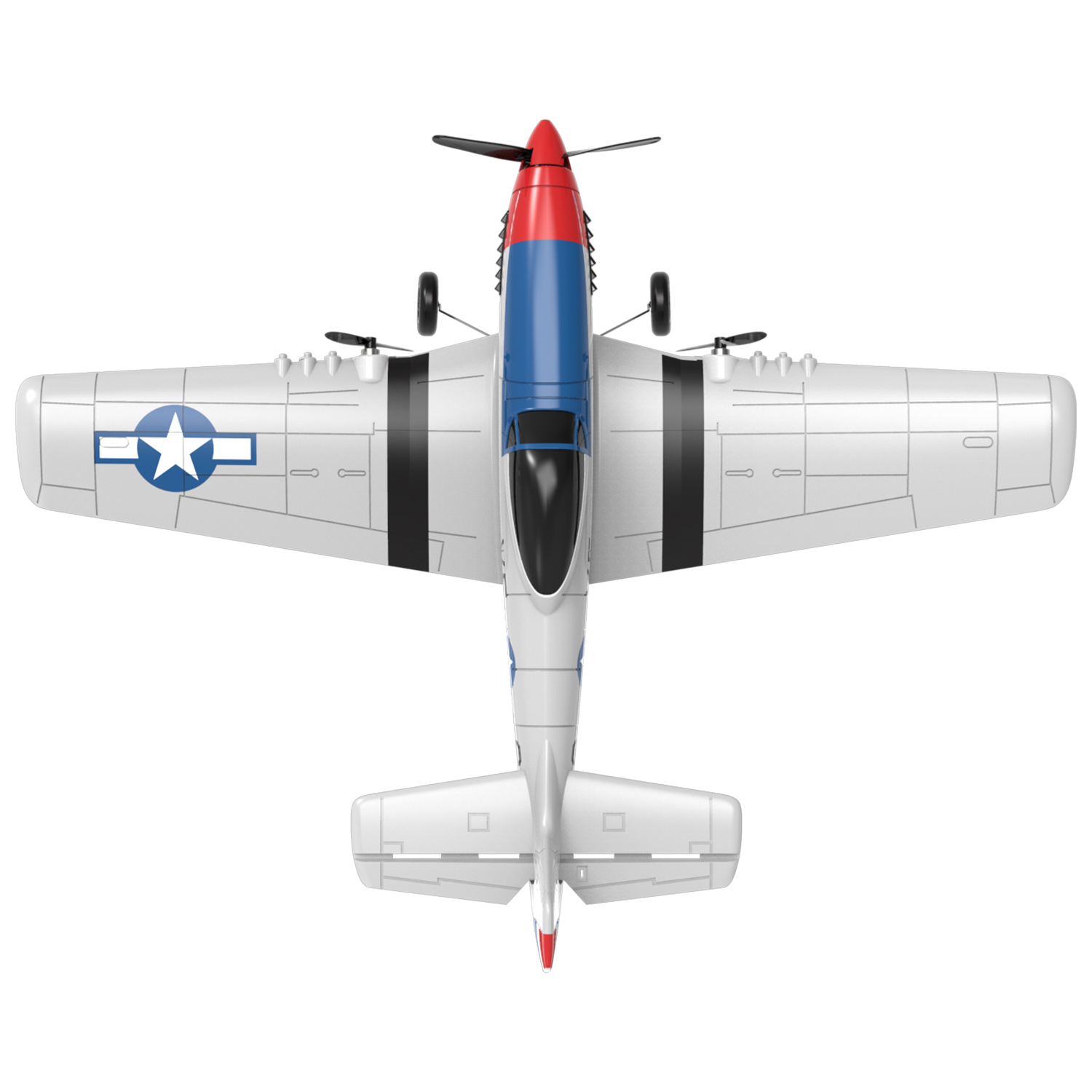 VOLANTEXRC P-51 400mm RTF RC Warbirds Mini RC Airplane 3CH 15.7''-76207