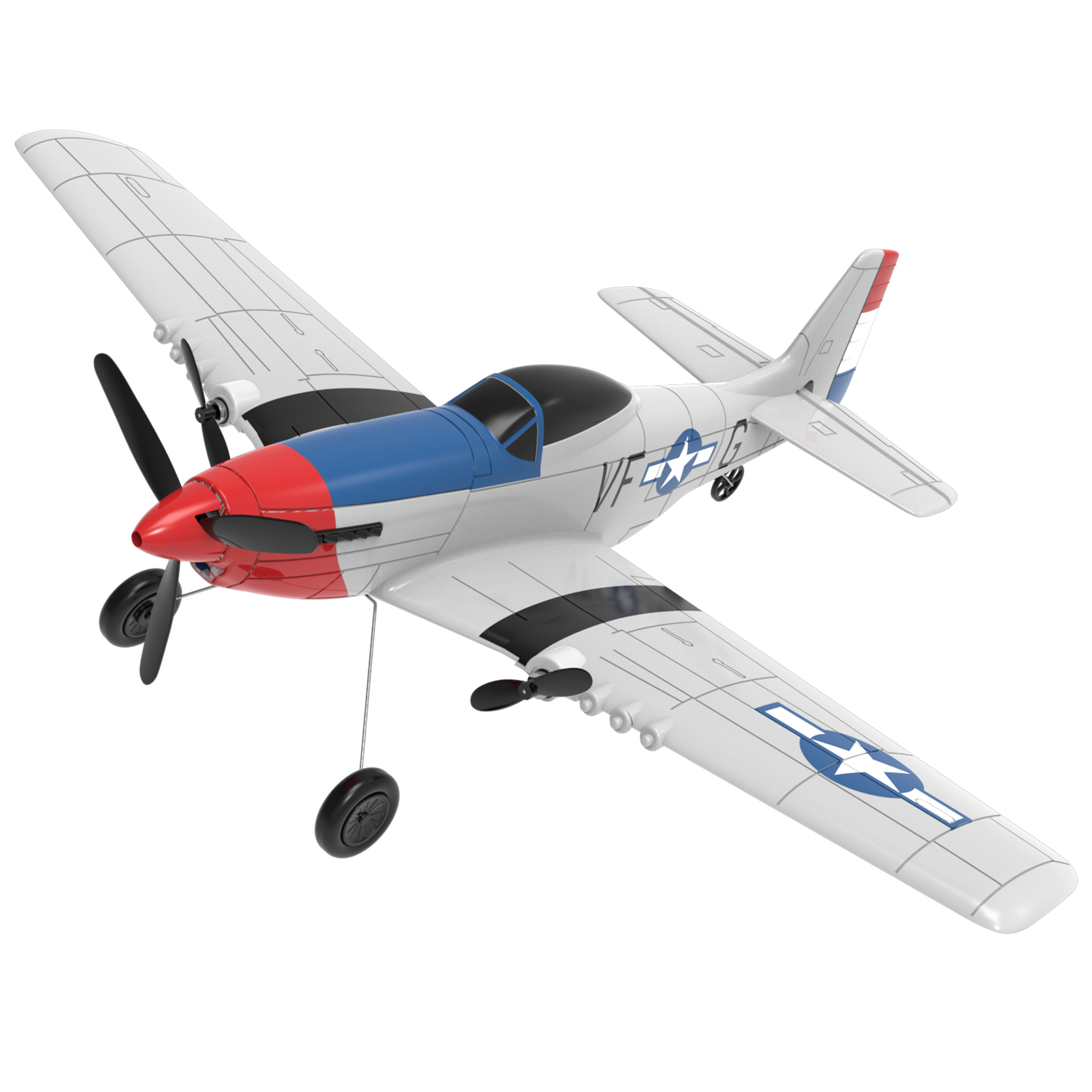 VOLANTEXRC P-51 400mm RTF RC Warbirds Mini RC Airplane 3CH 15.7''-76207