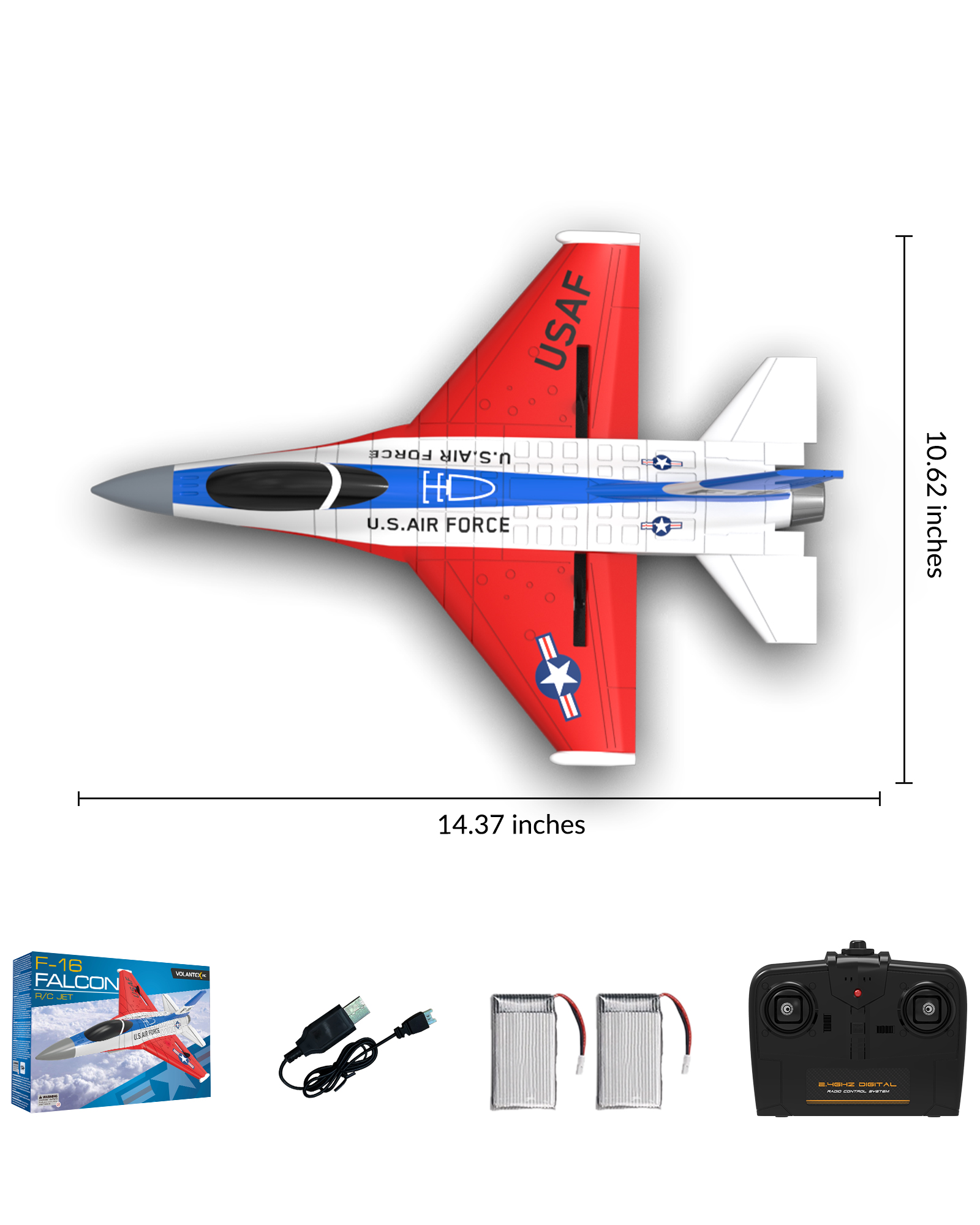 VOLANTEXRC 400mm F16 Fighting Falcon 3CH w/ gyro RTF-76209
