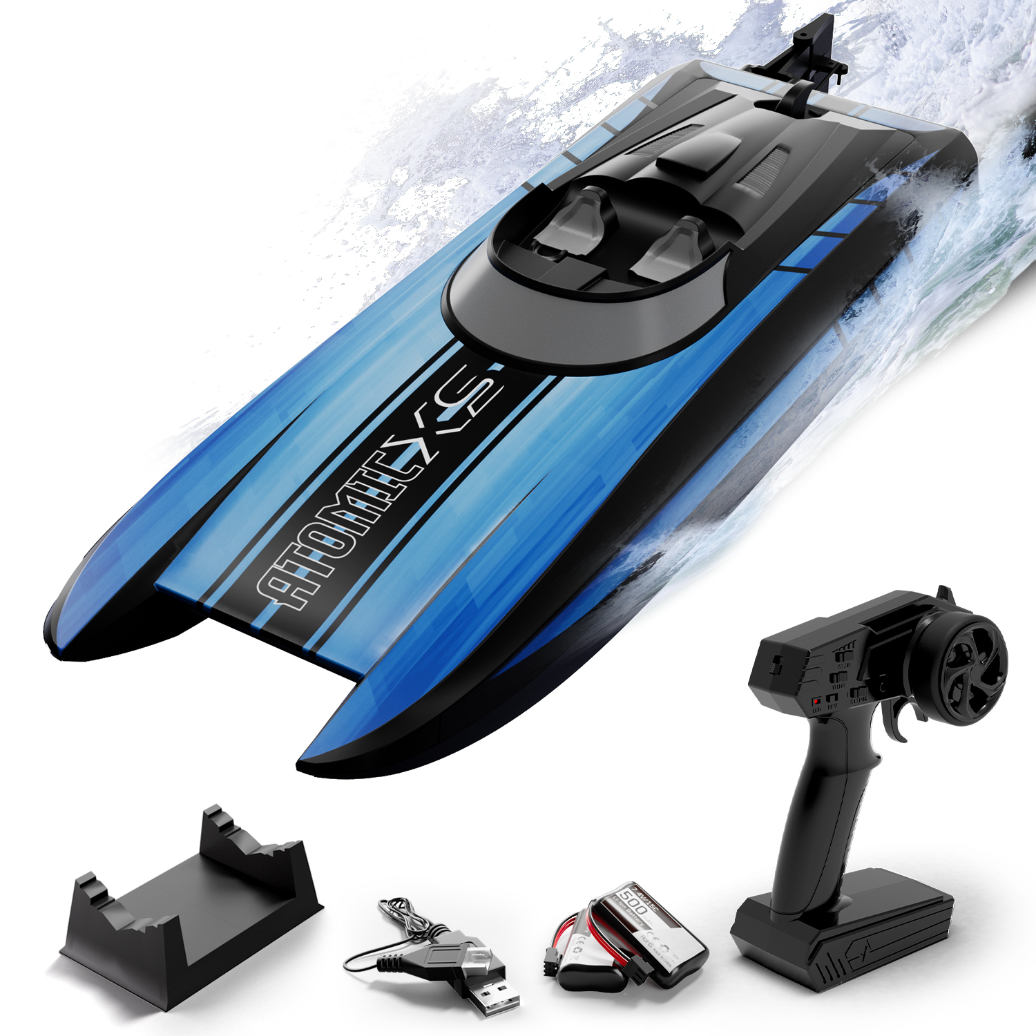 VOLANTEXRC AtomicXS Remote Control Boat for Kids Play in Pool Easy Running Great Gift Boat V2-EXA79505RGB2V2