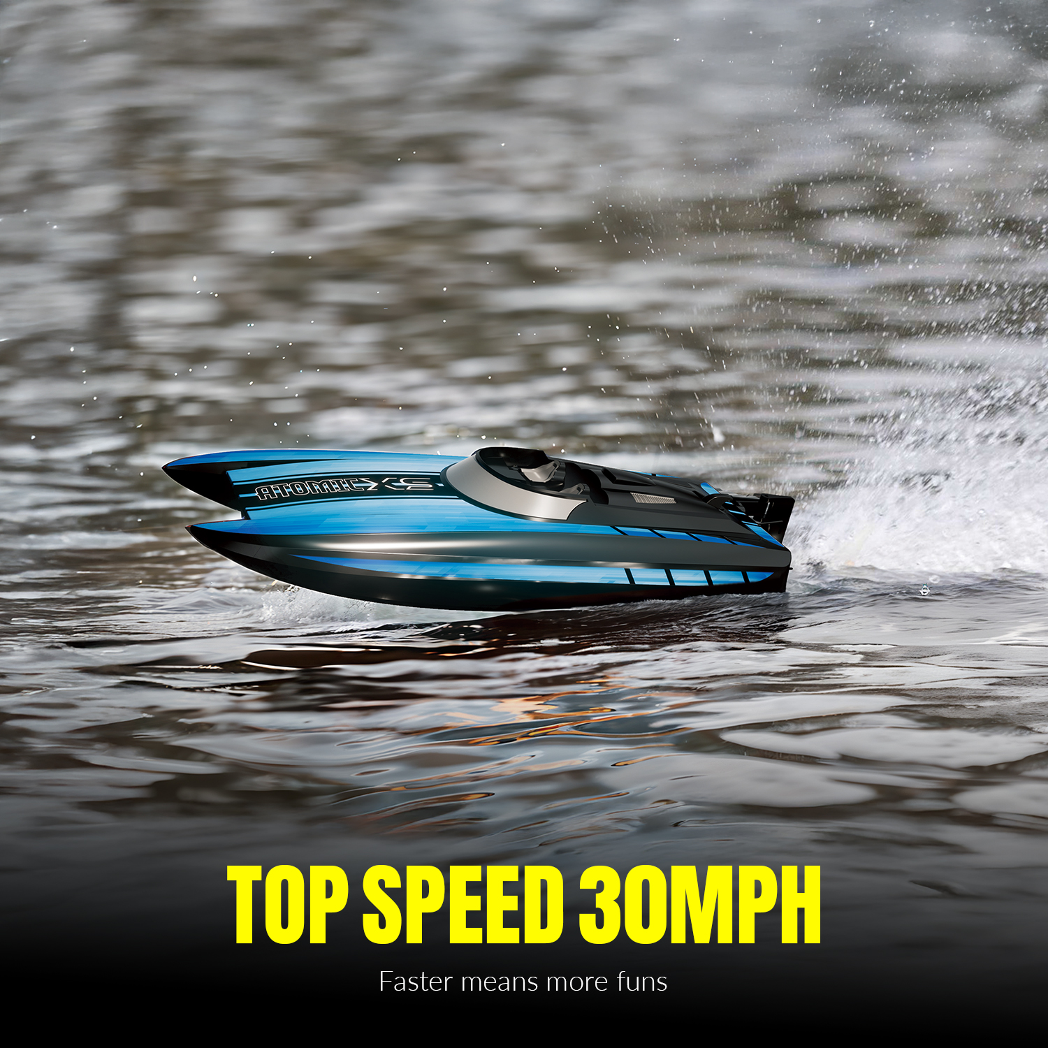 VOLANTEXRC AtomicXS Remote Control Boat for Kids Play in Pool Easy Running Great Gift Boat V2-EXA79505RGB2V2