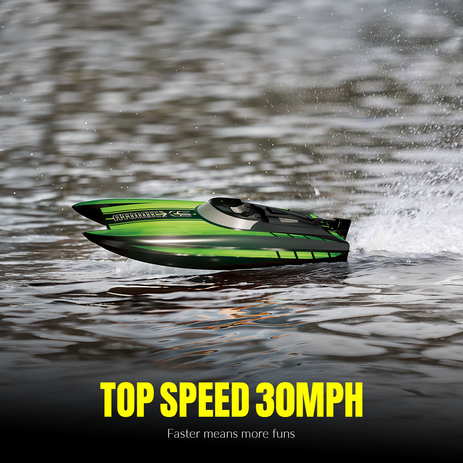 VOLANTEXRC AtomicXS Remote Control Boat for Kids Play in Pool Easy Running Great Gift Boat V2-EXA79505RGB2V2