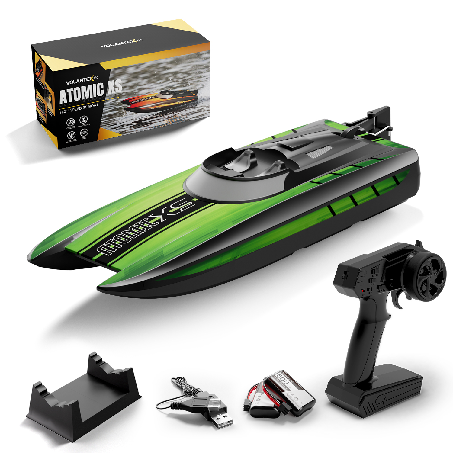 VOLANTEXRC AtomicXS Remote Control Boat for Kids Play in Pool Easy Running Great Gift Boat V2-EXA79505RGB2V2