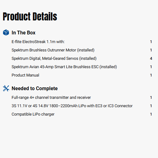 ElectroStreak 1.1m PNP-EFL13375