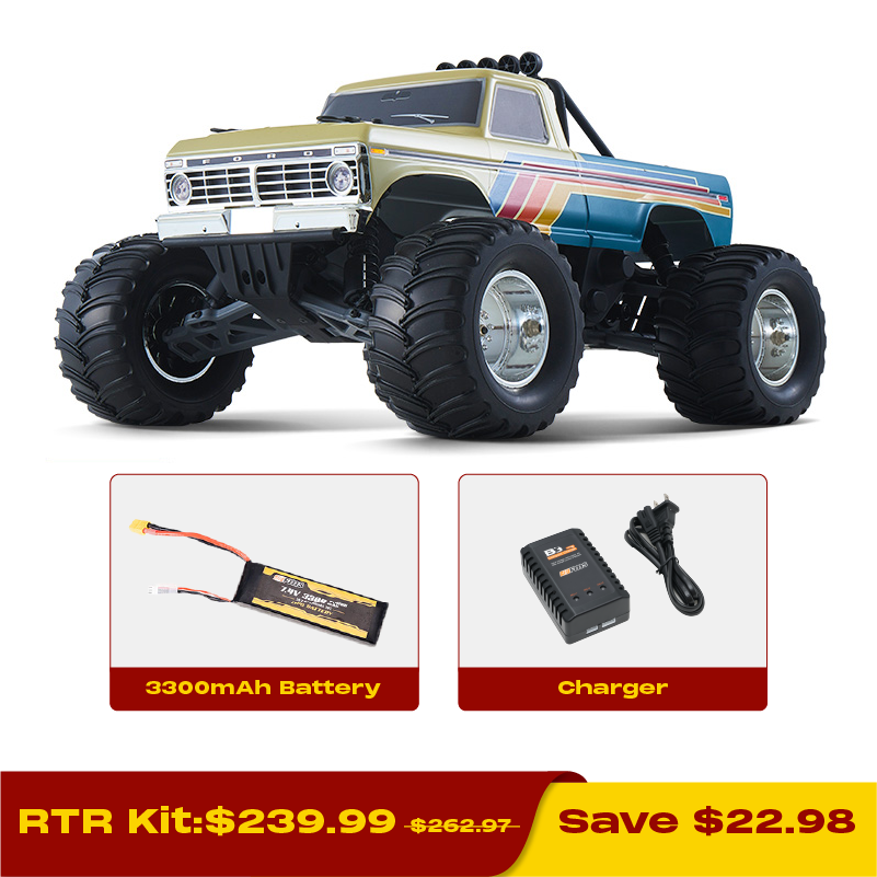 FMS 1:10 Ford F-100 RS Brushless Monster Truck-FMS11023RSBK-BL/FMS11023RSBG-BL