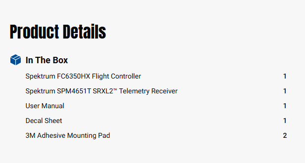 SPMFC6350HX FC6350HX Flybarless Helicopter Control System-SPMFC6350HX