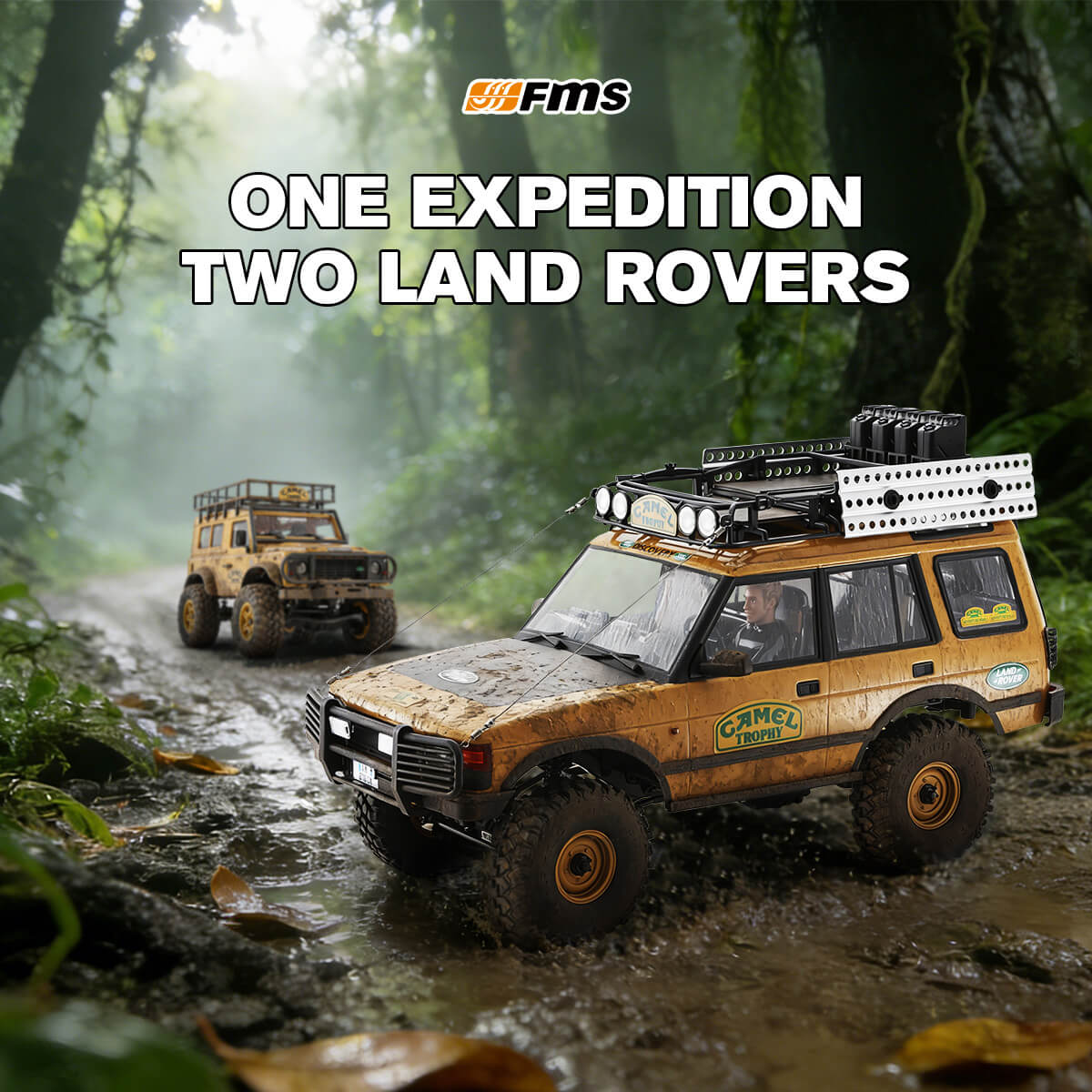 FMS 1:10 FCX10 Land Rover Camel Trophy Edition RS RC Crawlers（Only Shipped to UK）