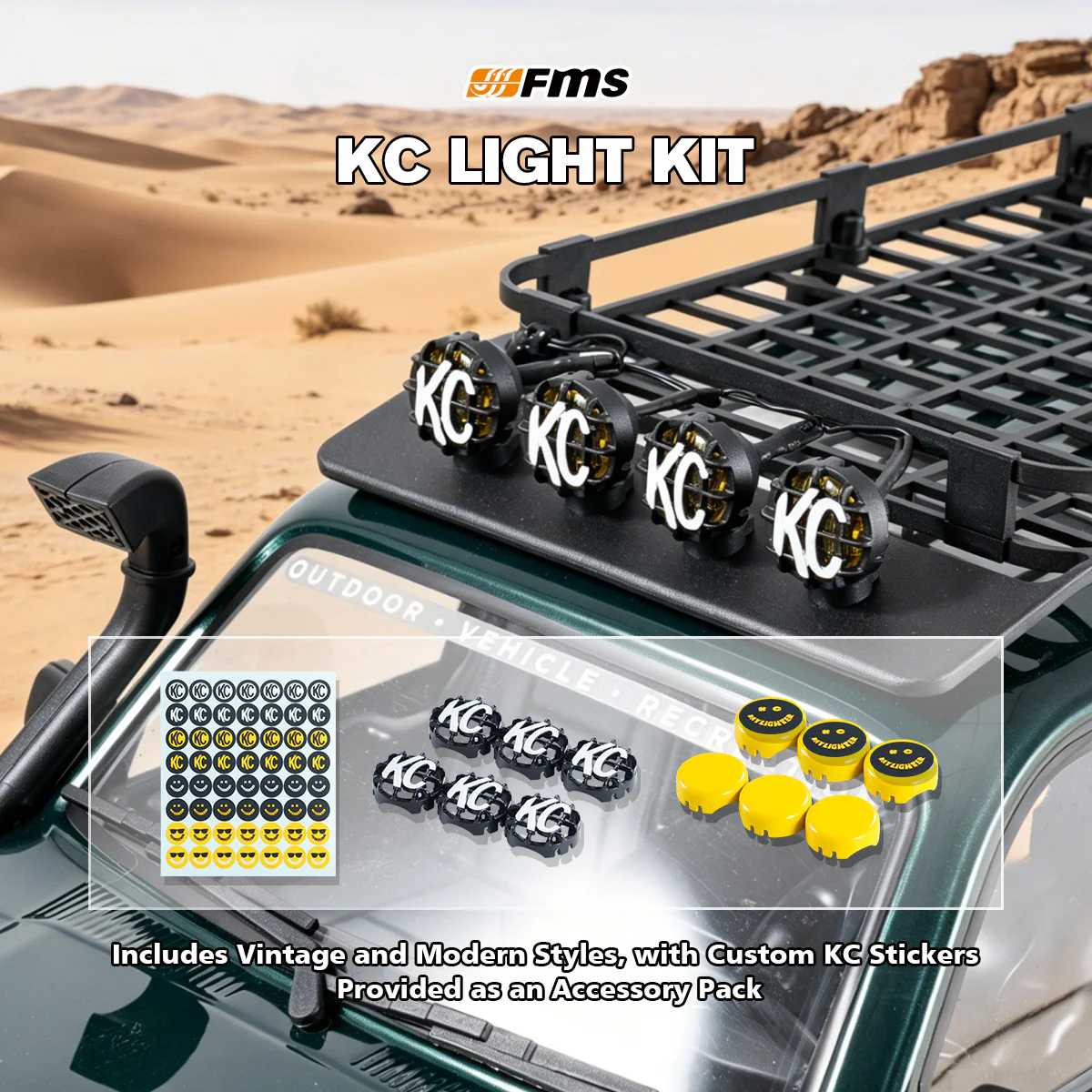 FMS 1:10 FCX10 OVR LC80 Brushless RS RC Crawler-FMS11042RSGN-BL