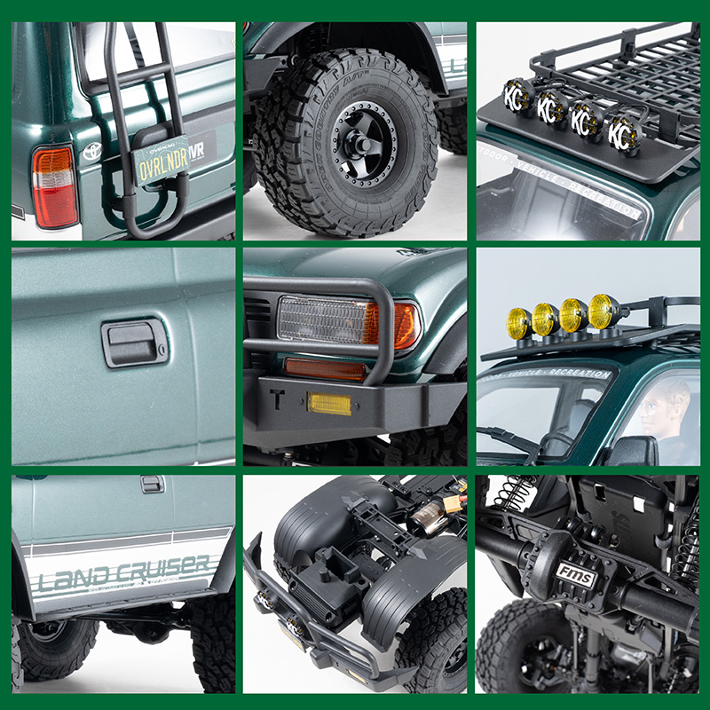 FMS 1:10 FCX10 OVR LC80 Brushless RS RC Crawler-FMS11042RSGN-BL